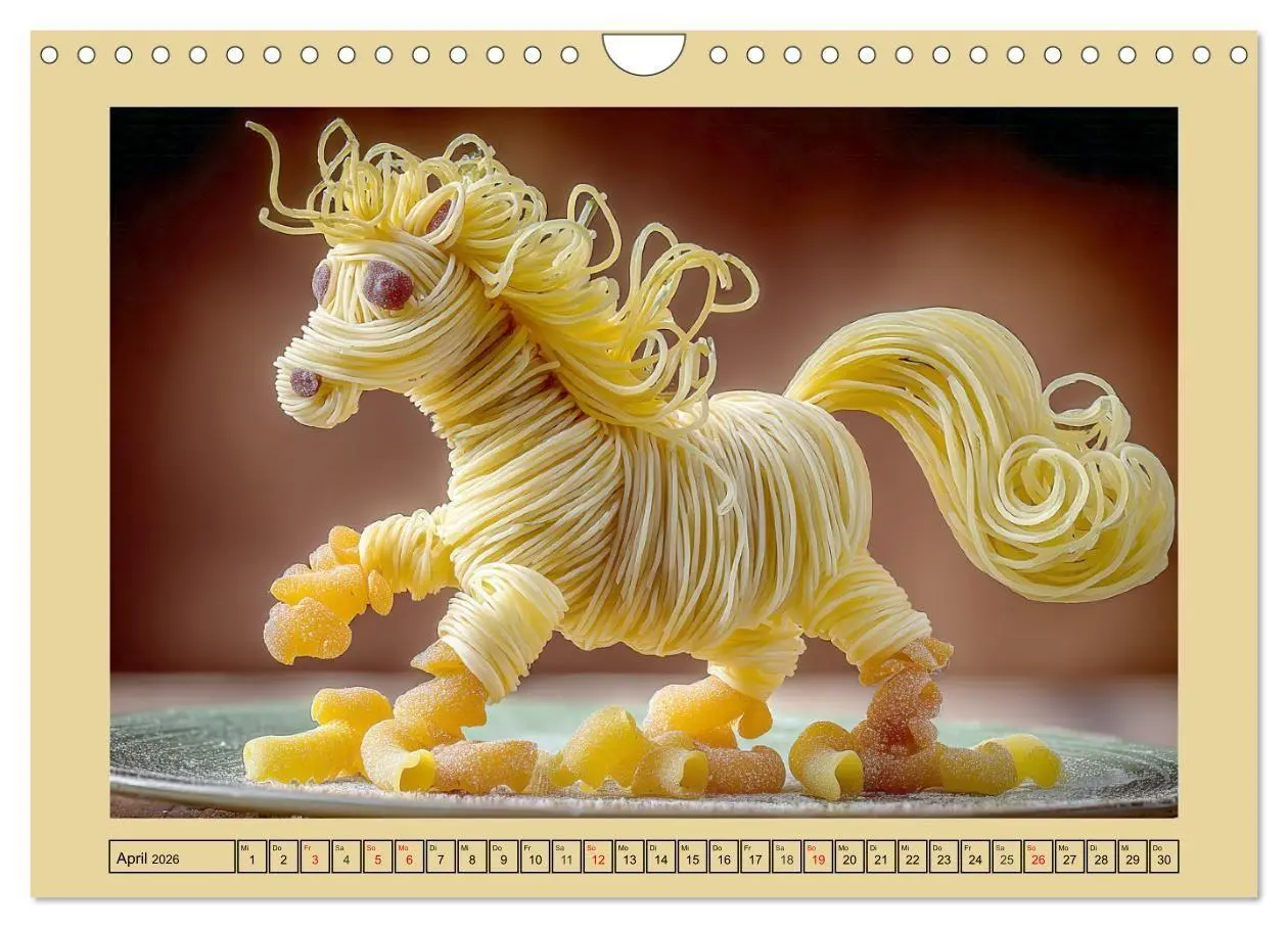 Bild: 9783516740691 | Auf dem Nudelhof. Spaghetti-Tiere zum Schmunzeln (Wandkalender 2026...