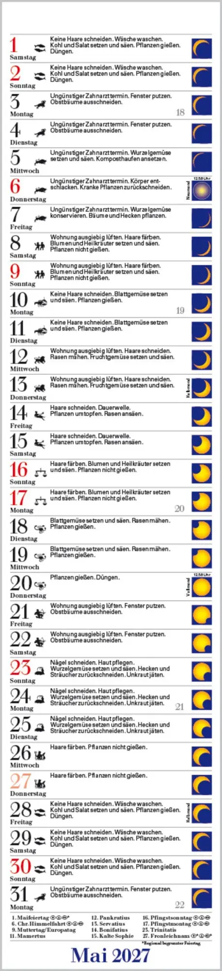Bild: 9783819300691 | Mond-Langplaner 2027 | Verlag Korsch | Kalender | 13 S. | Deutsch