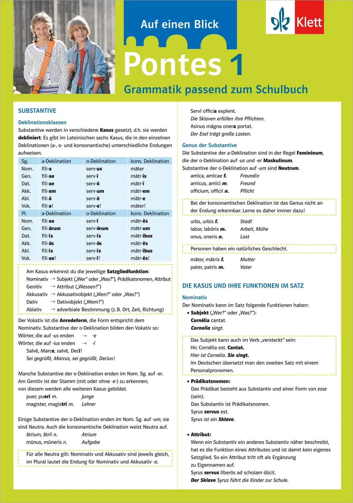 Cover: 9783129260791 | Auf einen Blick - Pontes 1 | Grammatik passend zum Schulbuch | Söllner
