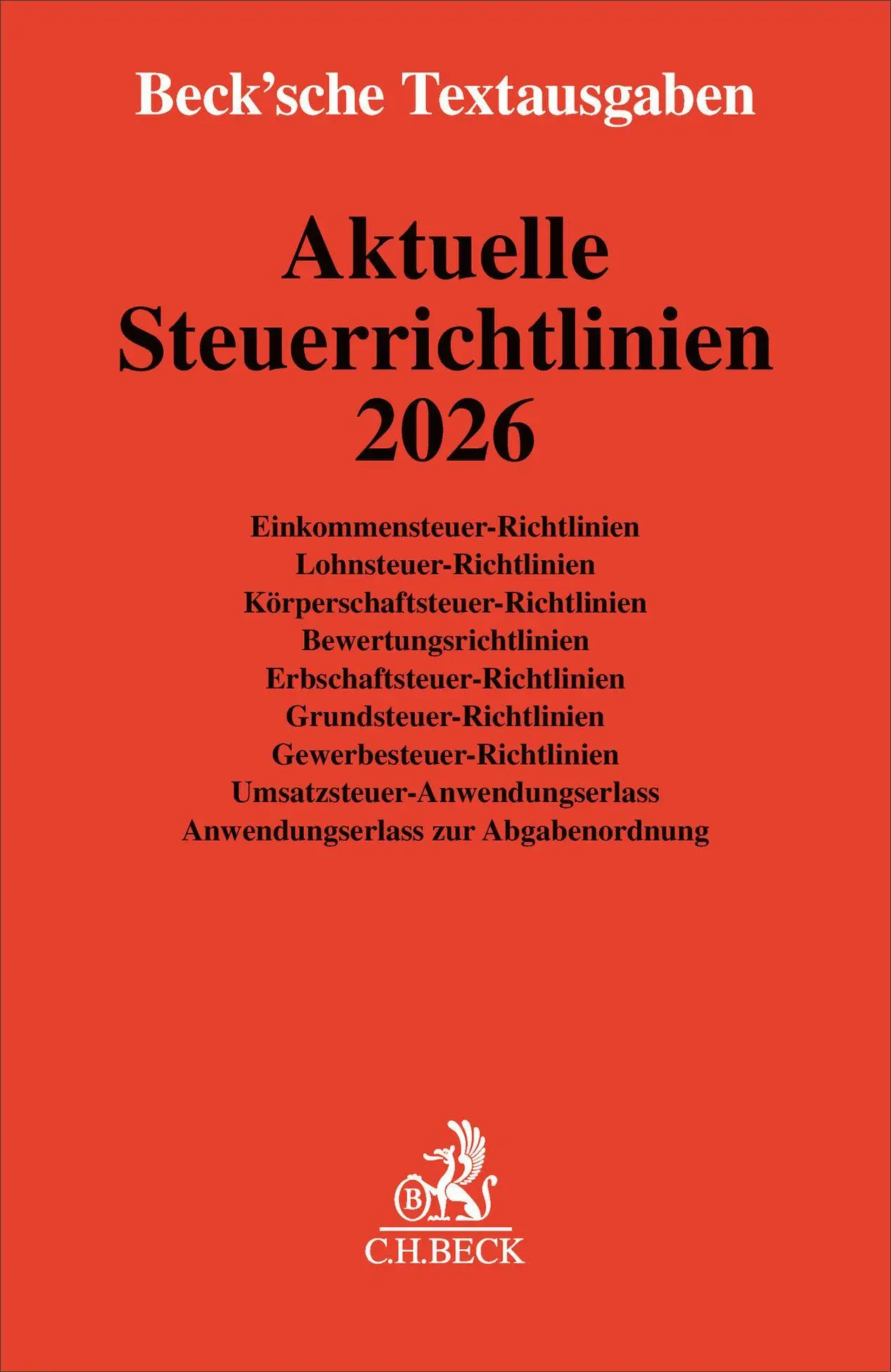 Cover: 9783406840791 | Aktuelle Steuerrichtlinien 2026 | Taschenbuch | Beck´sche Textausgaben