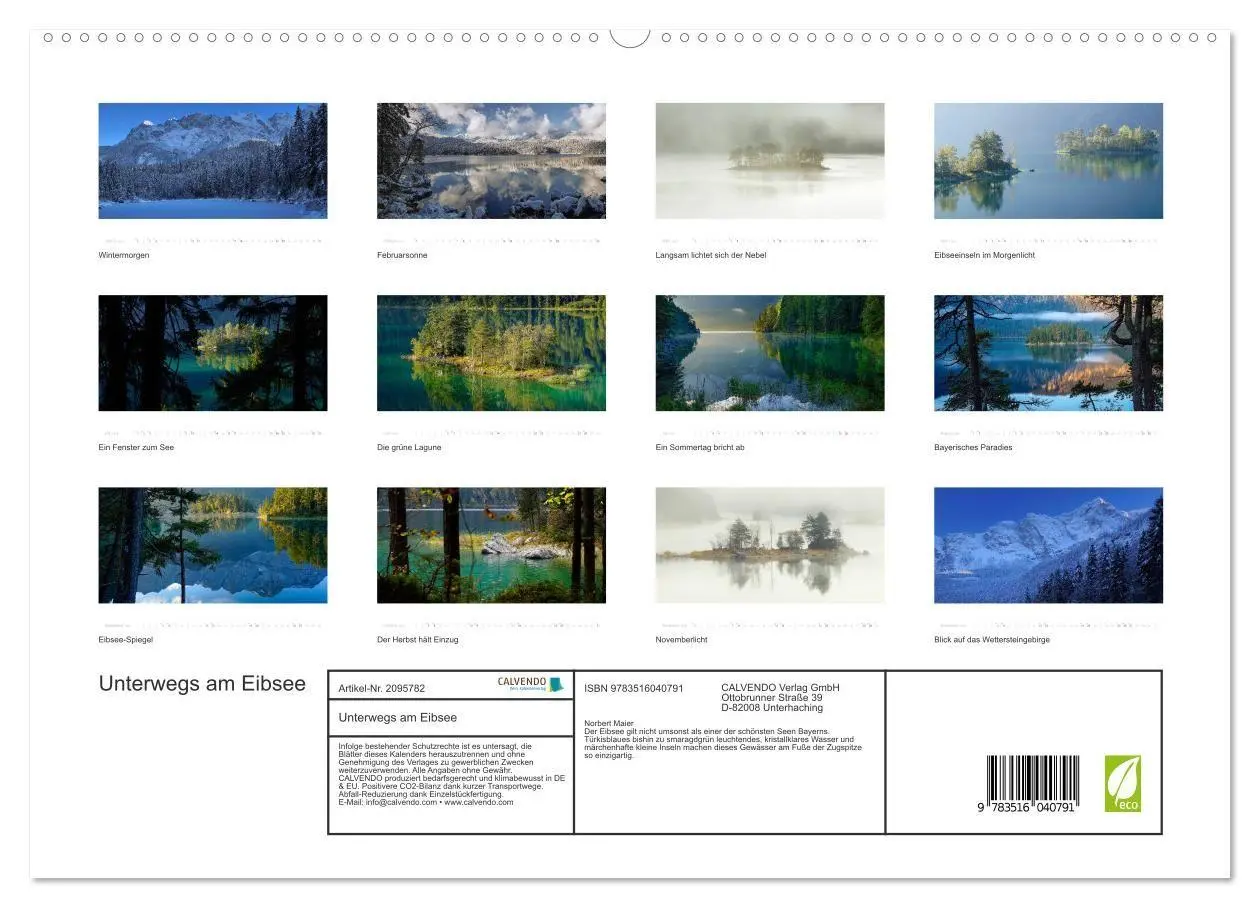 Bild: 9783516040791 | Unterwegs am Eibsee (hochwertiger Premium Wandkalender 2026 DIN A2...