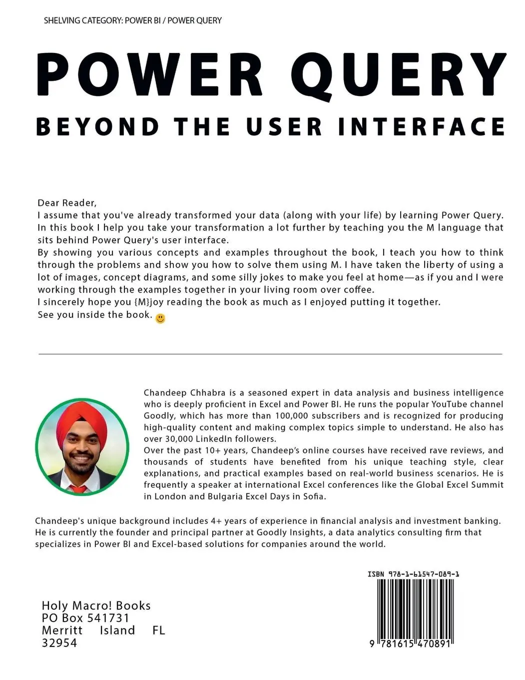 Rückseite: 9781615470891 | Power Query Beyond The User Interface | Chandeep Chhabra | Taschenbuch