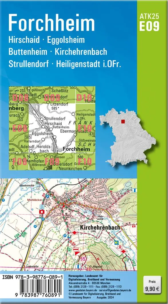 Rückseite: 9783987760891 | ATK25-E09 Forchheim (Amtliche Topographische Karte 1:25000) | Deutsch