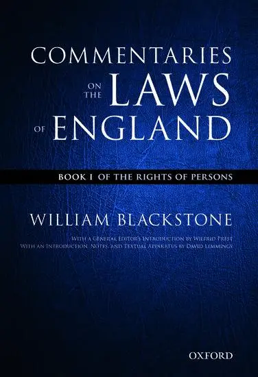 Cover: 9780199600991 | The Oxford Edition of Blackstone's: Commentaries on the Laws of...