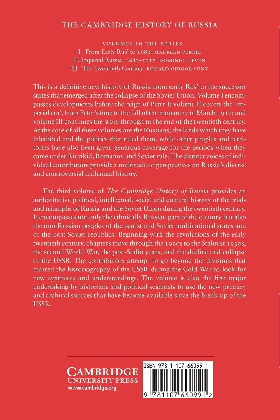 Rückseite: 9781107660991 | The Cambridge History of Russia | Ronald Grigor Suny | Taschenbuch
