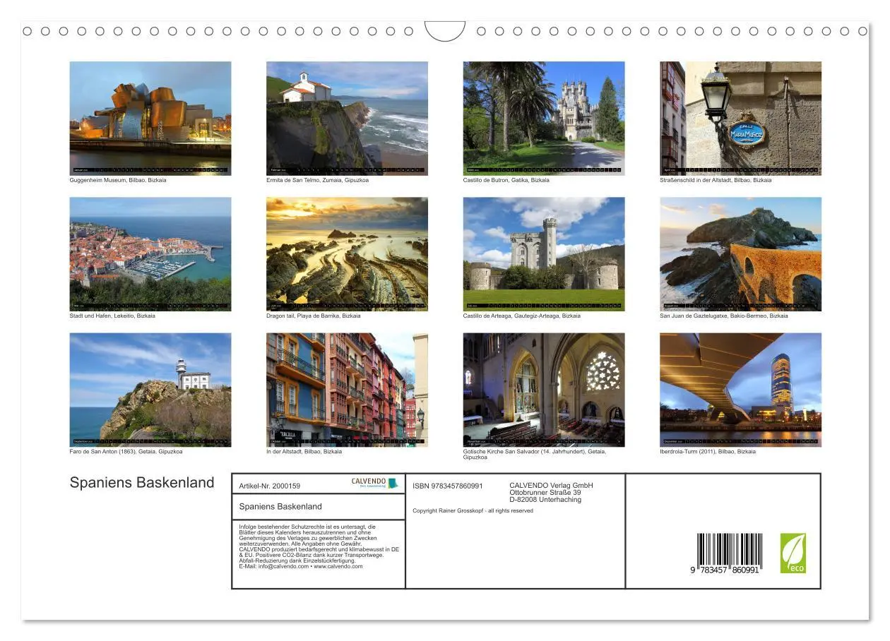 Bild: 9783457860991 | Spaniens Baskenland (Wandkalender 2026 DIN A3 quer), CALVENDO...