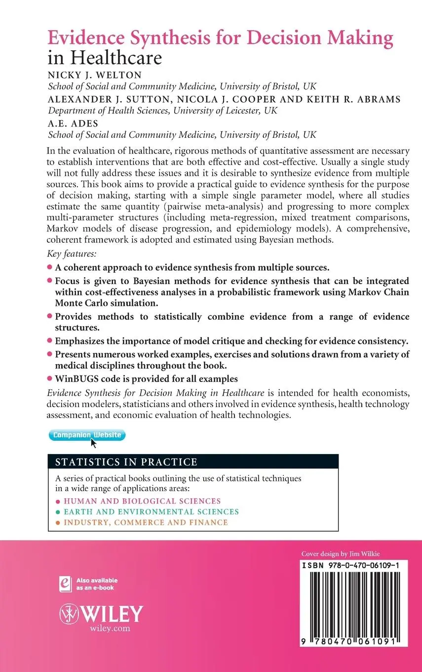 Rückseite: 9780470061091 | Evidence Synthesis for Decision Making in Healthcare | Nicky J Welton