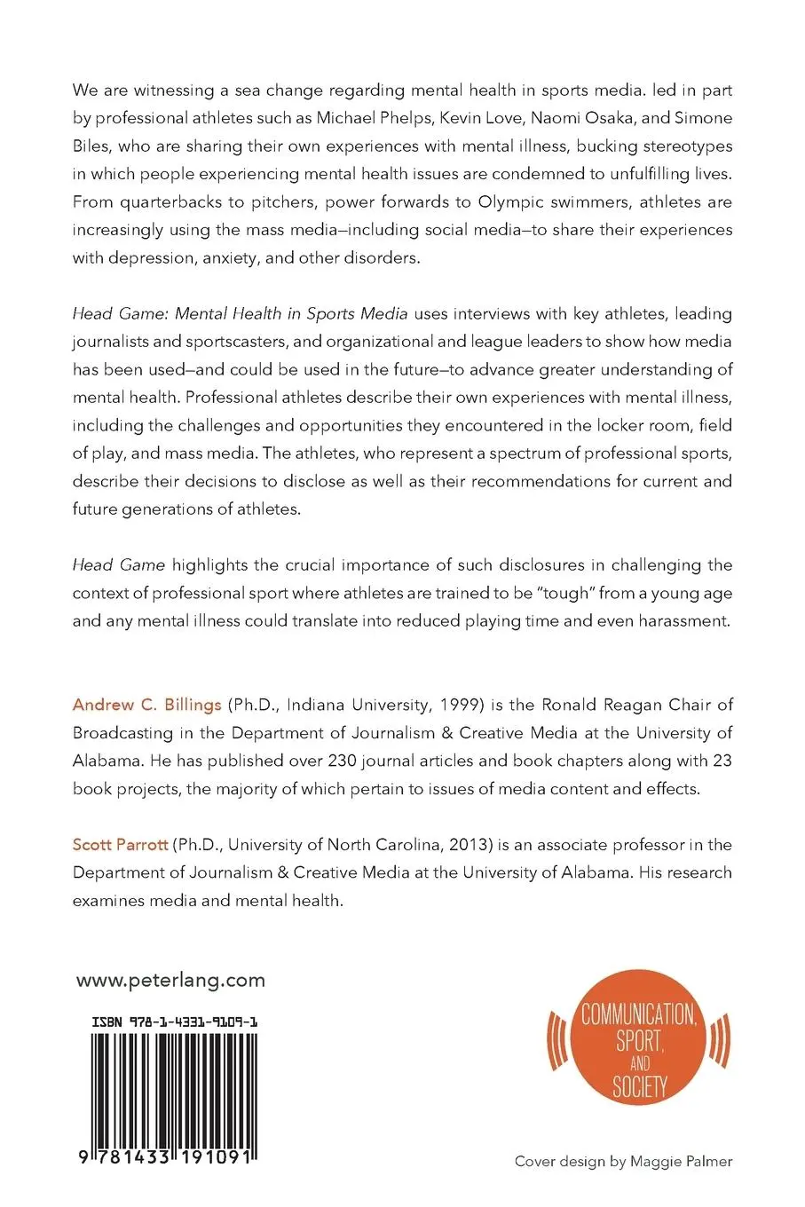 Rückseite: 9781433191091 | Head Game | Mental Health in Sports Media | Andrew C. Billings (u. a.)