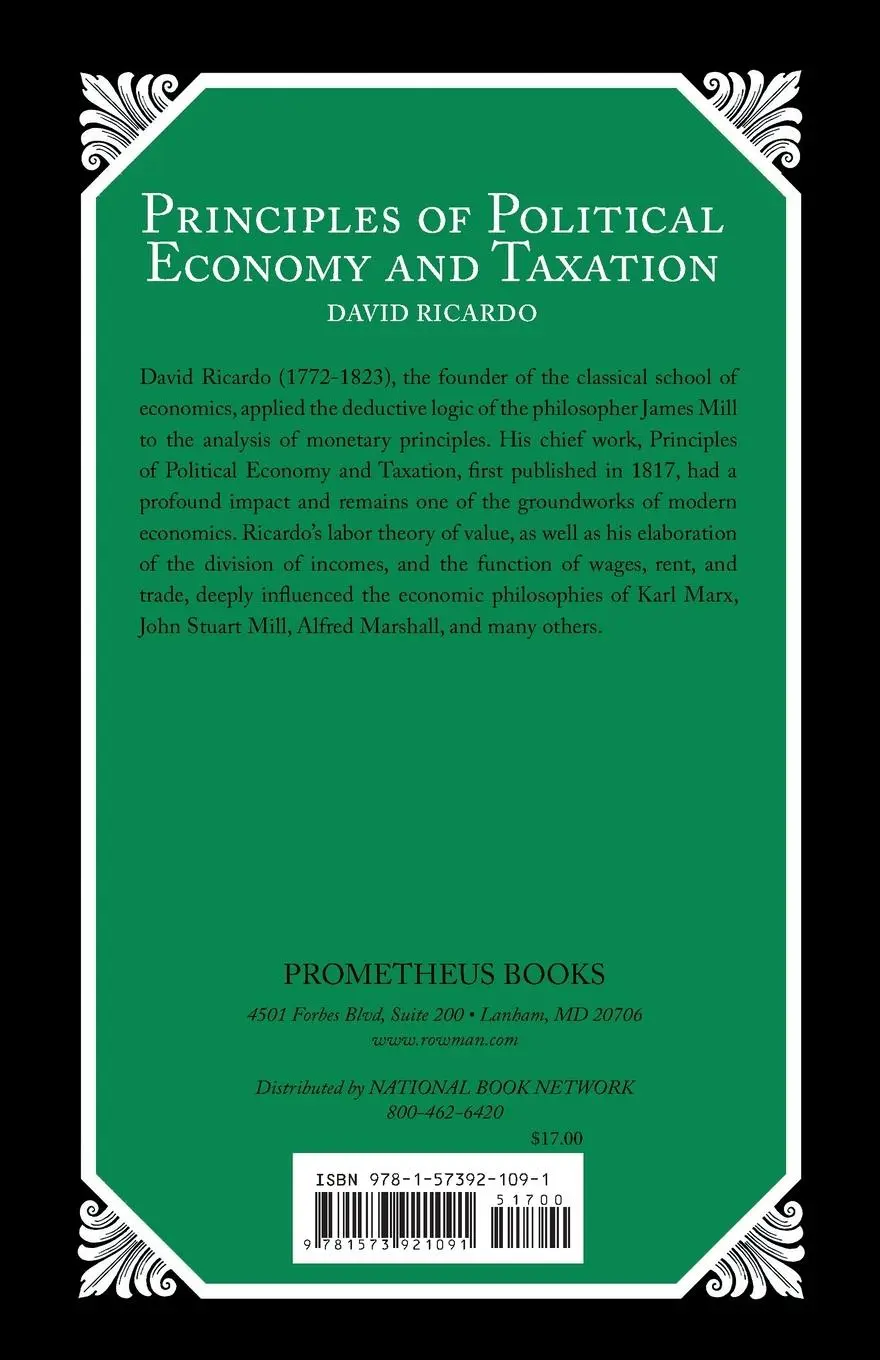 Rückseite: 9781573921091 | Principles of Political Economy and Taxation | David Ricardo | Buch