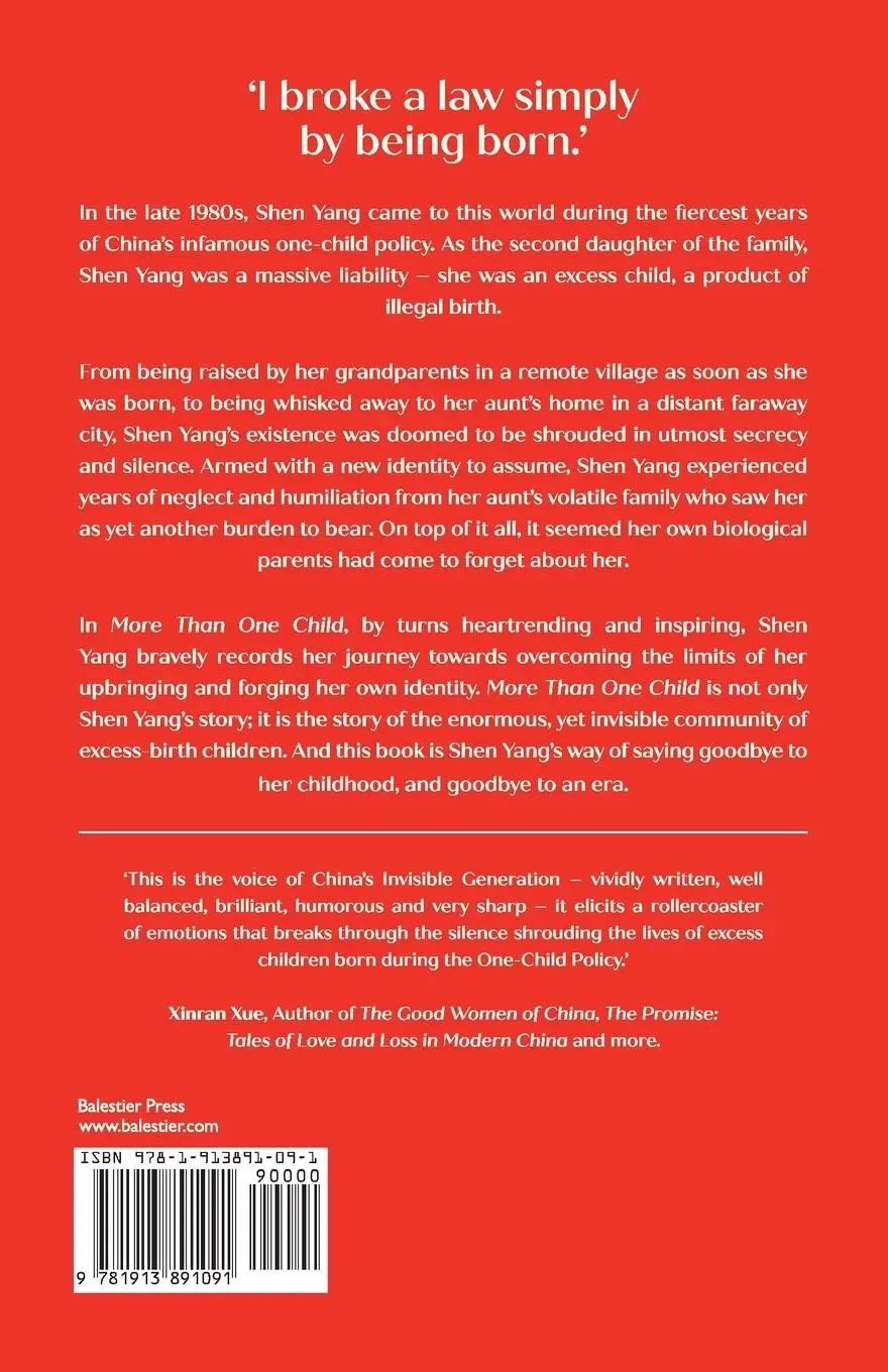 Rückseite: 9781913891091 | More Than One Child | Memoirs of an illegal daughter | Shen Yang
