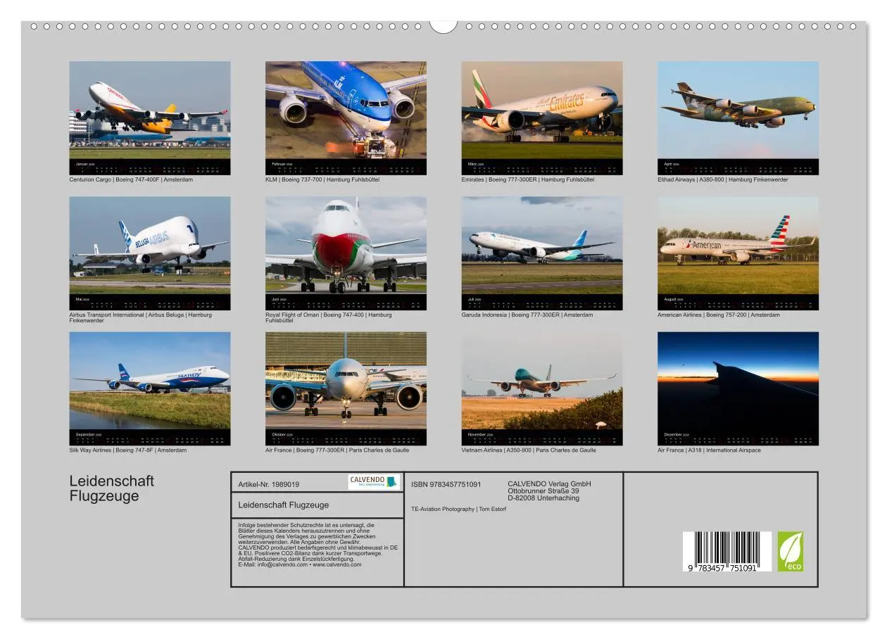 Bild: 9783457751091 | Leidenschaft Flugzeuge (hochwertiger Premium Wandkalender 2026 DIN...