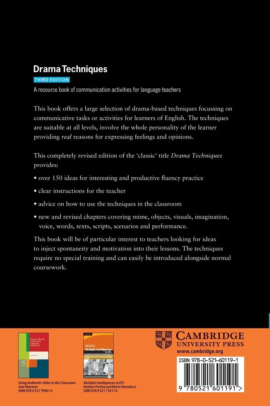 Rückseite: 9780521601191 | Drama Techniques | Alan Maley (u. a.) | Taschenbuch | Englisch | 2005
