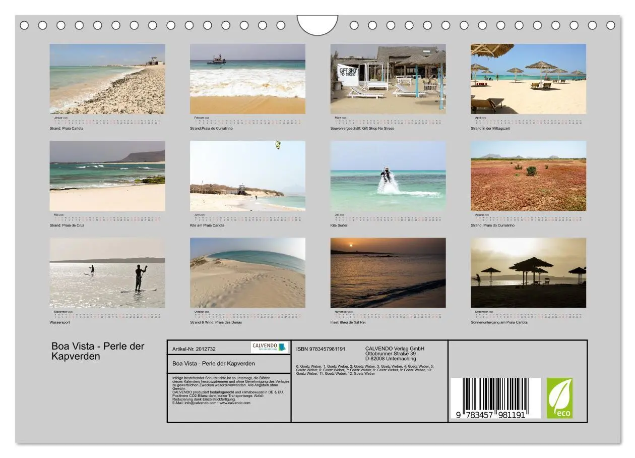 Bild: 9783457981191 | Boa Vista - Perle der Kapverden (Wandkalender 2026 DIN A4 quer),...