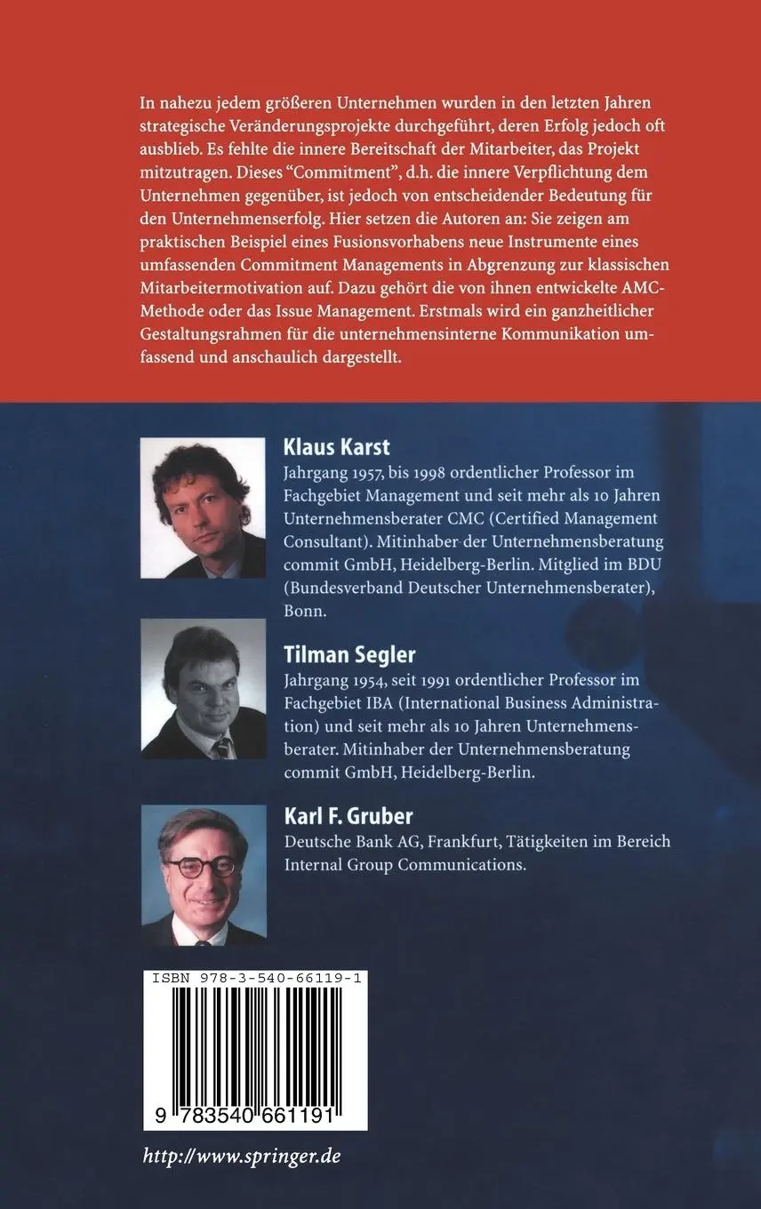 Rückseite: 9783540661191 | Unternehmensstrategien erfolgreich umsetzen durch Commitment...