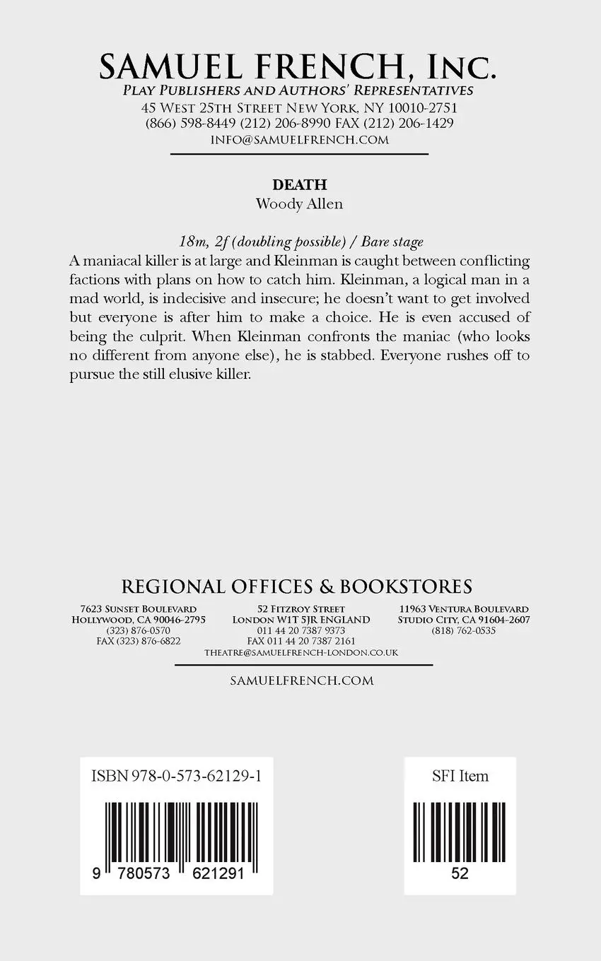 Rückseite: 9780573621291 | Death | Woody Allen | Taschenbuch | Kartoniert / Broschiert | Englisch