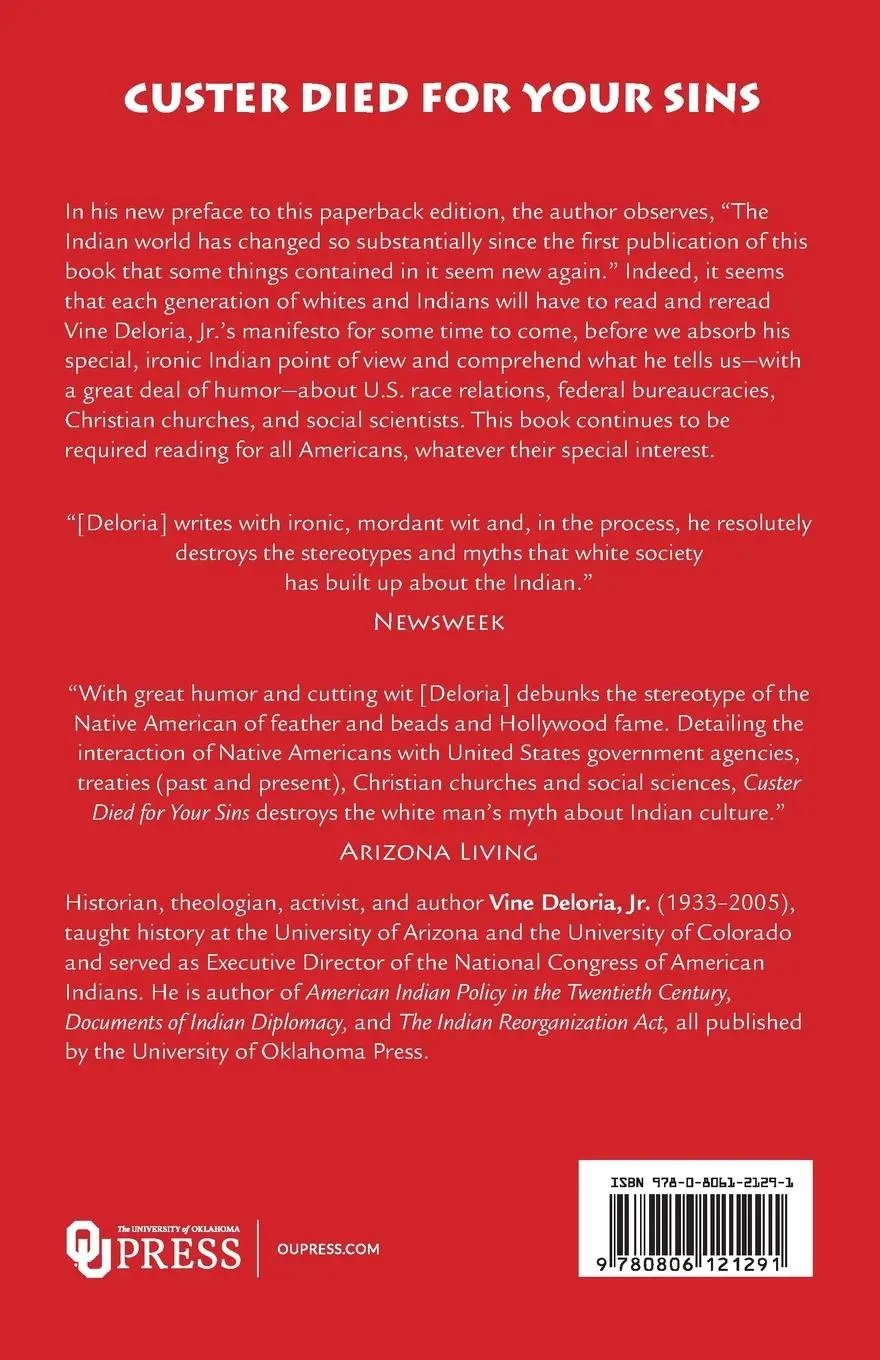 Rückseite: 9780806121291 | Custer Died for Your Sins | An Indian Manifesto | Vine Deloria | Buch