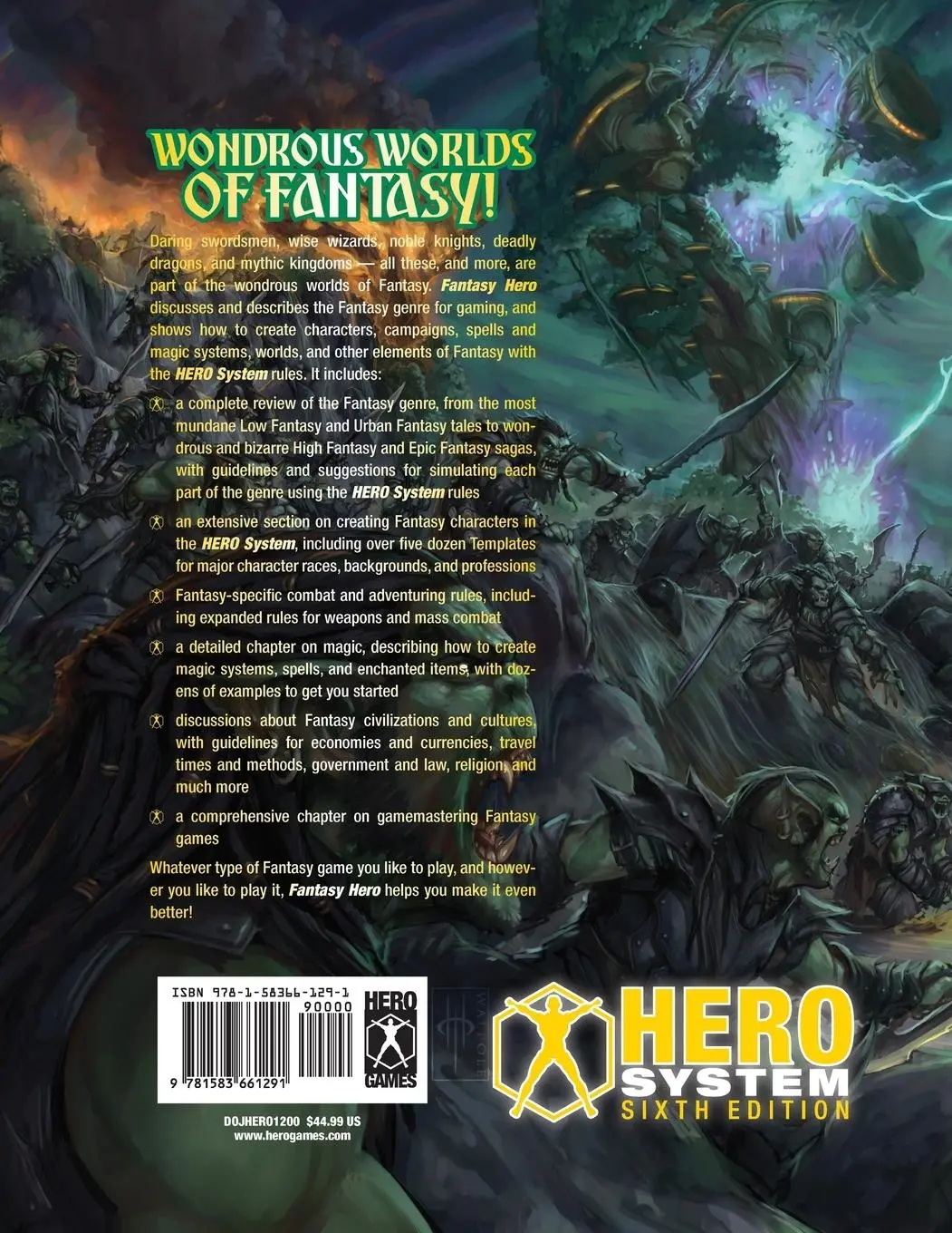Rückseite: 9781583661291 | Fantasy Hero 6th Edition | Steven S Long | Taschenbuch | Englisch