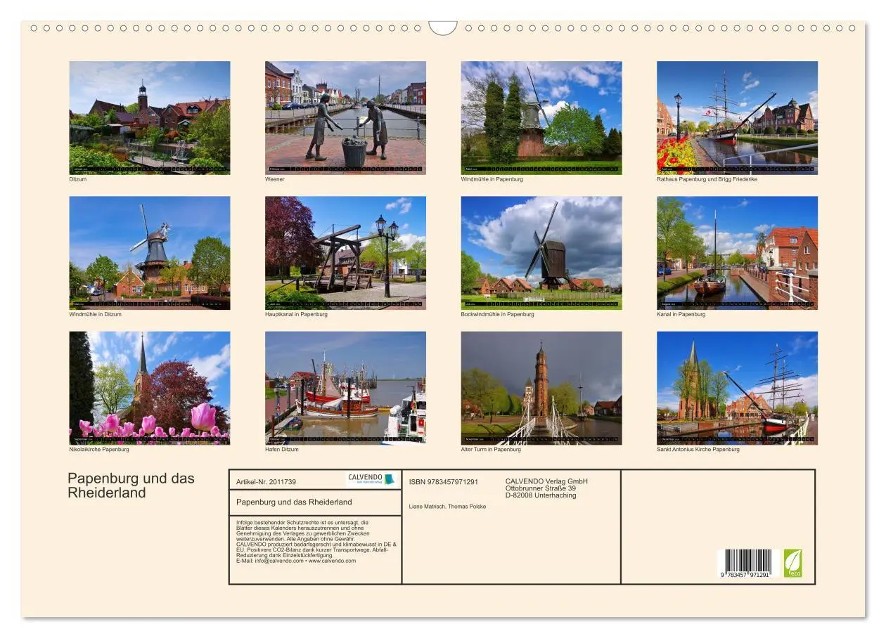 Bild: 9783457971291 | Papenburg und das Rheiderland (Wandkalender 2026 DIN A2 quer),...