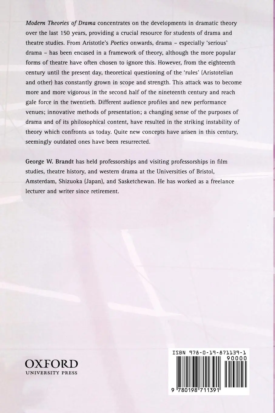Rückseite: 9780198711391 | Modern Theories of Drama | George W. Brandt | Taschenbuch | Englisch