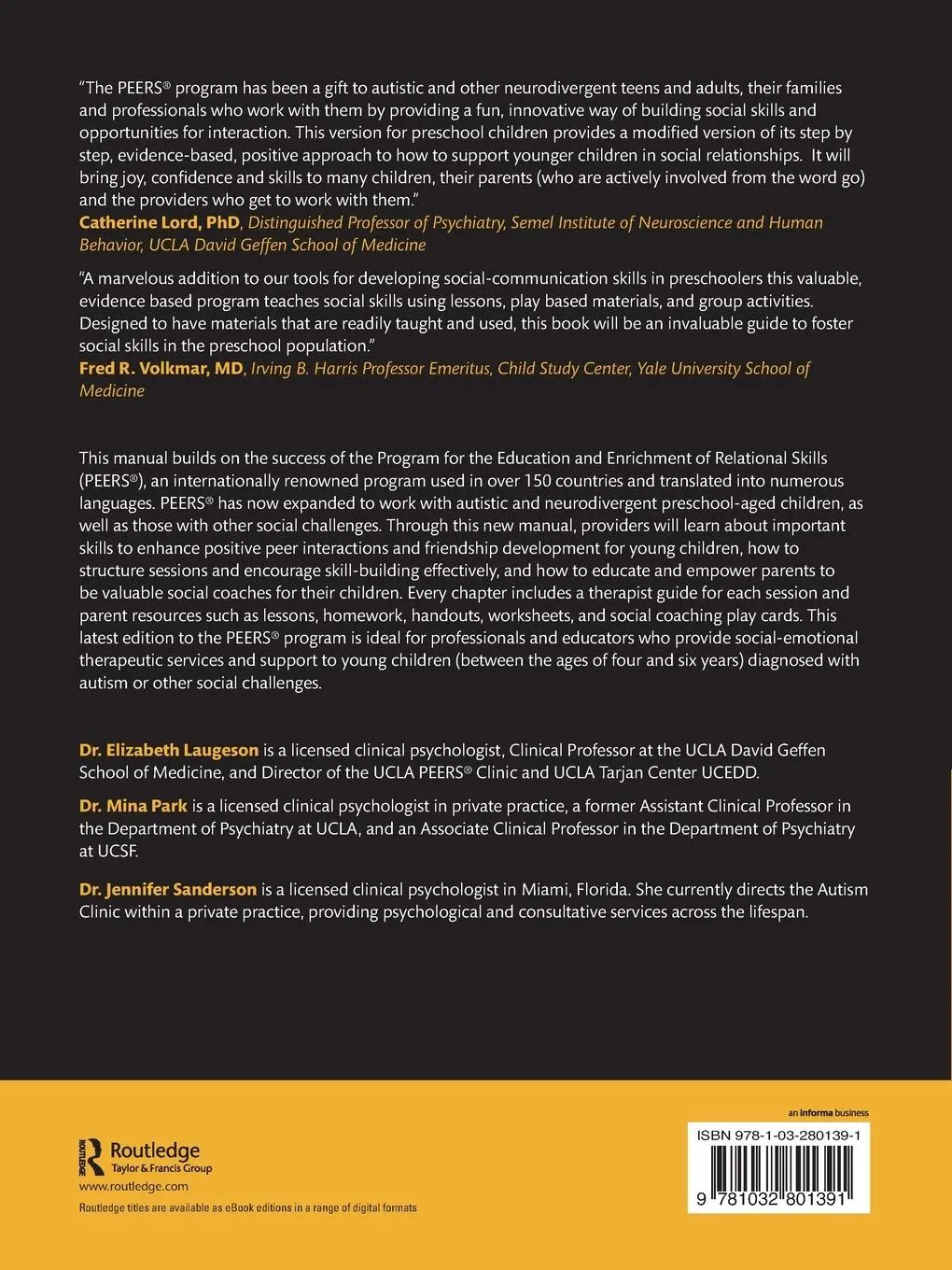 Rückseite: 9781032801391 | PEERS® for Preschoolers | Elizabeth Laugeson (u. a.) | Taschenbuch