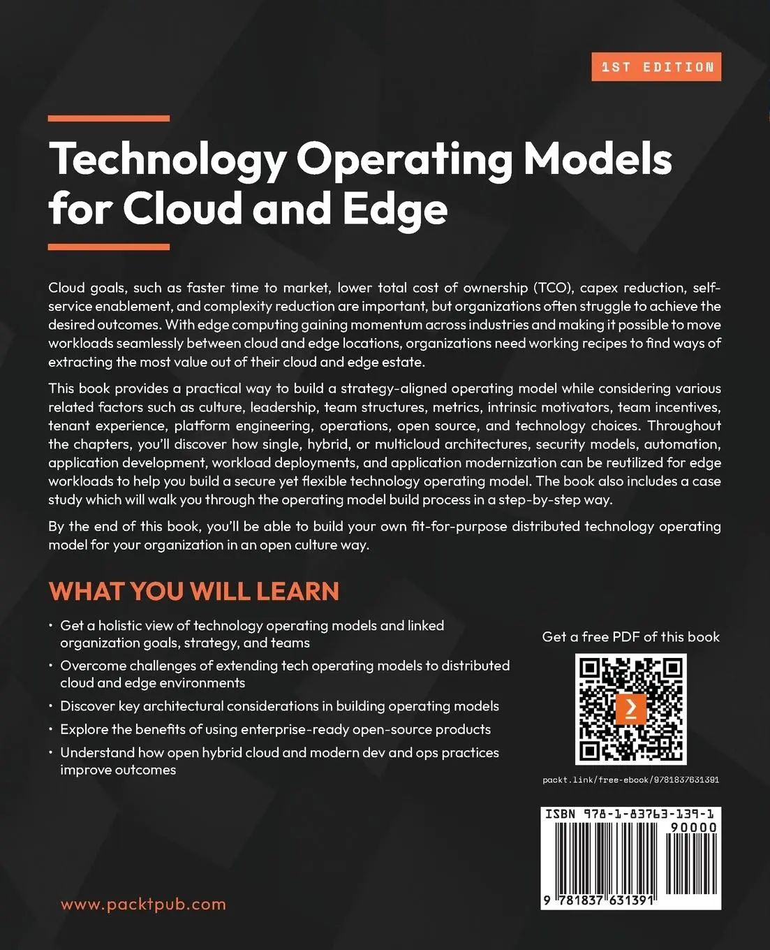 Rückseite: 9781837631391 | Technology Operating Models for Cloud and Edge | Ponnusamy (u. a.)