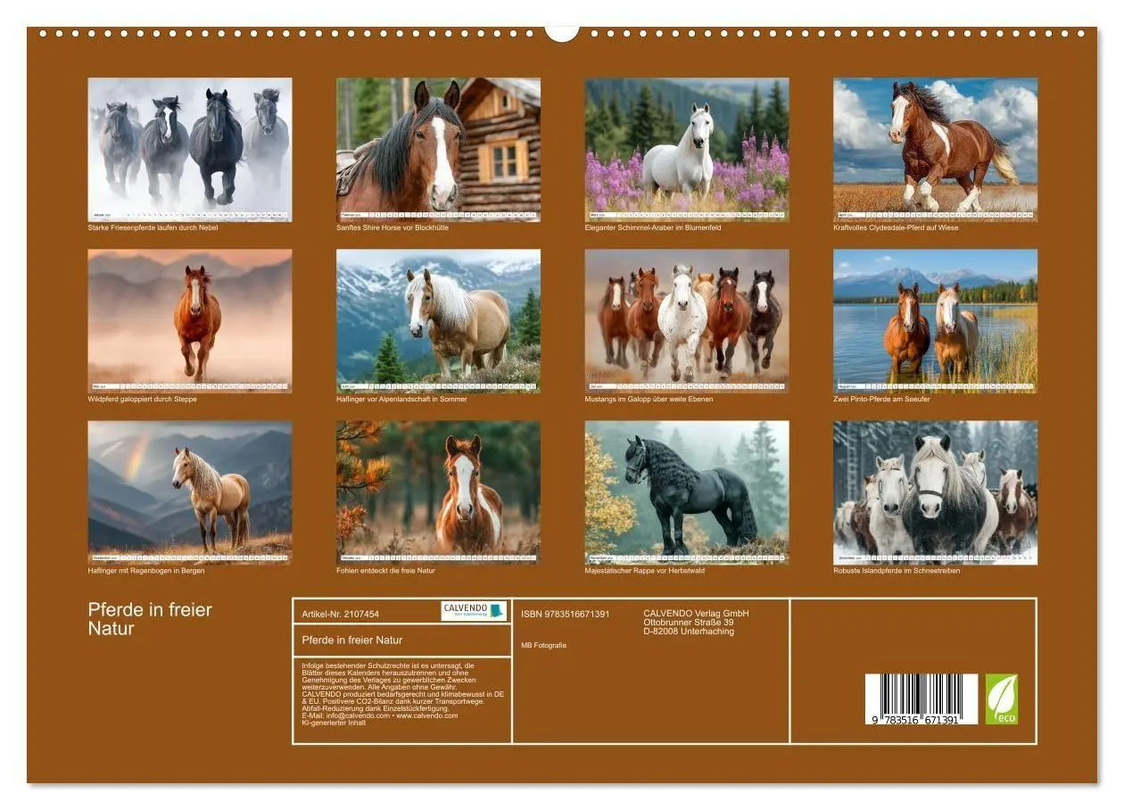 Bild: 9783516671391 | Pferde in freier Natur (hochwertiger Premium Wandkalender 2026 DIN...