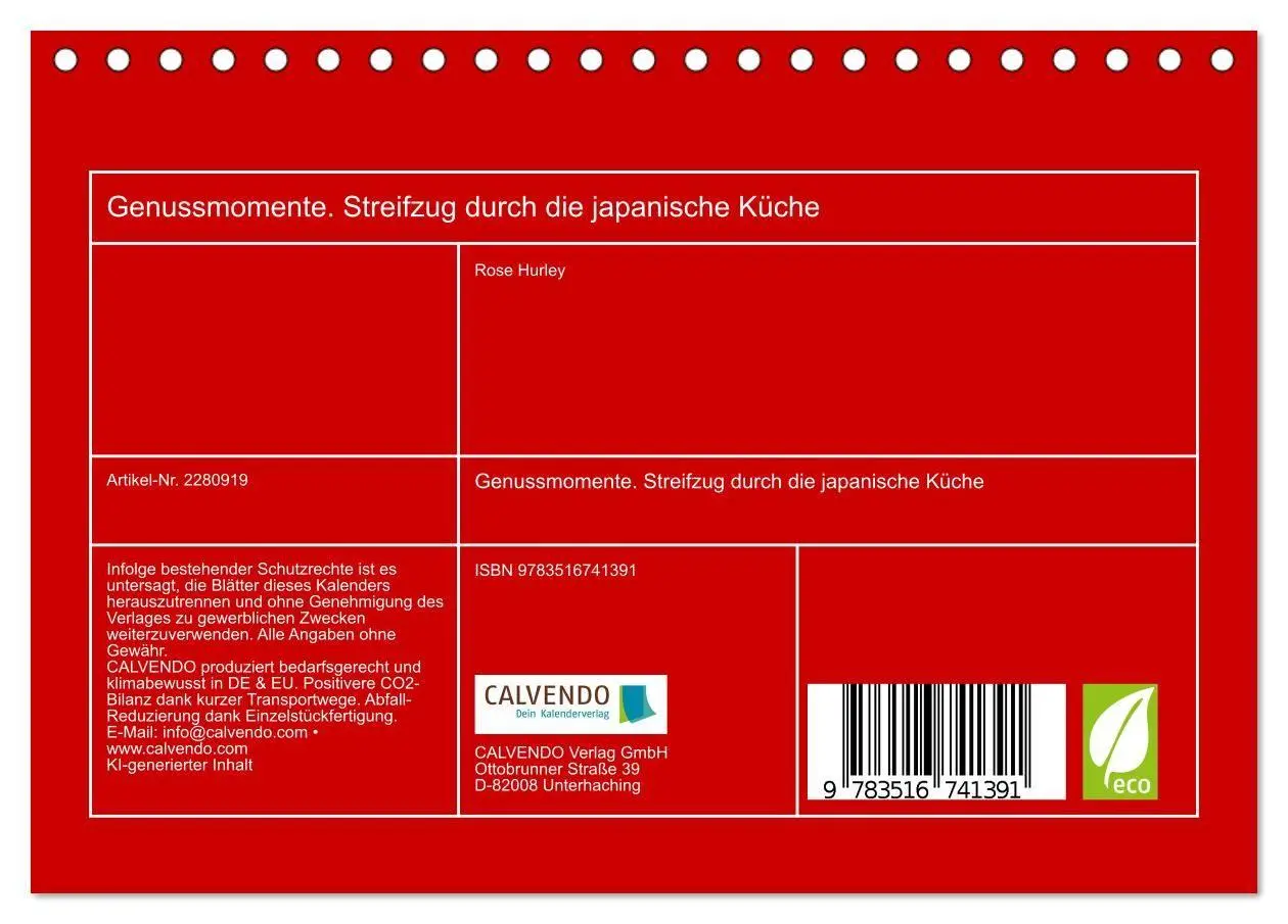 Bild: 9783516741391 | Genussmomente. Streifzug durch die japanische Küche (Tischkalender...
