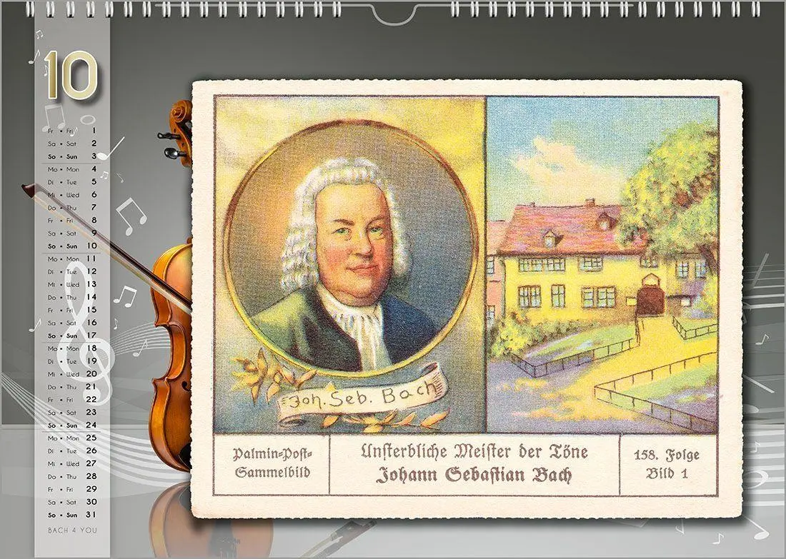 Bild: 9783969031391 | Komponisten-Kalender, Bach-Kalender, Musik-Kalender 2027, DIN A4 | Jr.