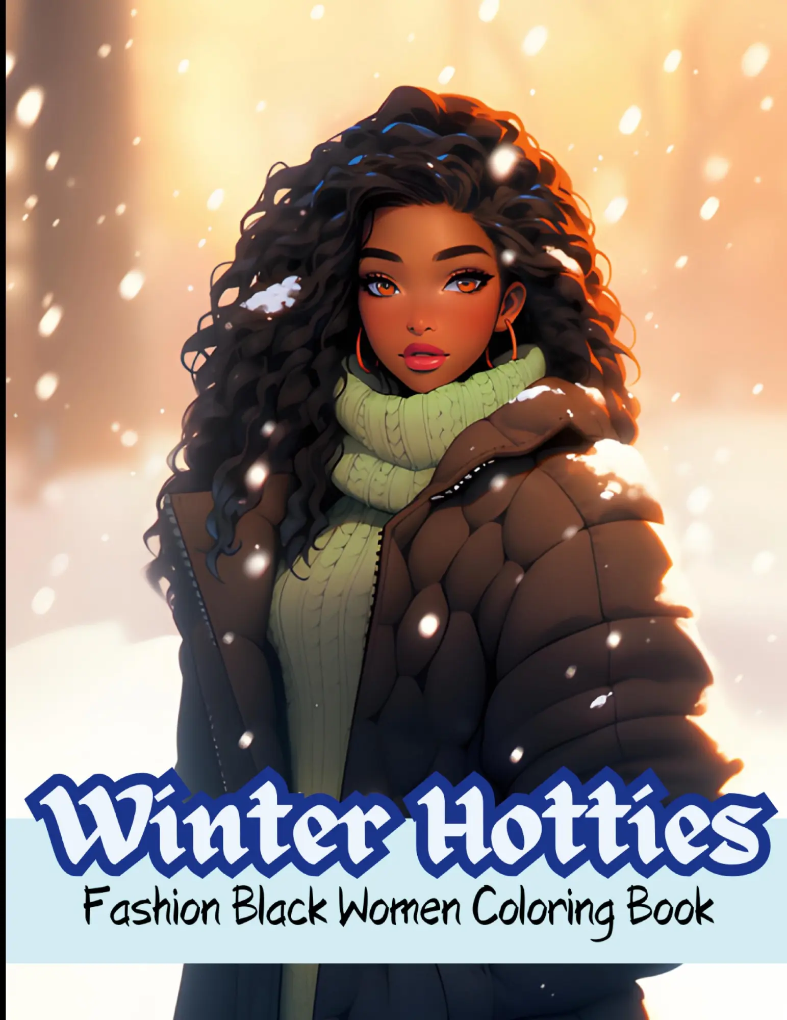 Cover: 9781990841491 | Winter Hotties | Fashion Black Women Coloring Book | Lovely Lines