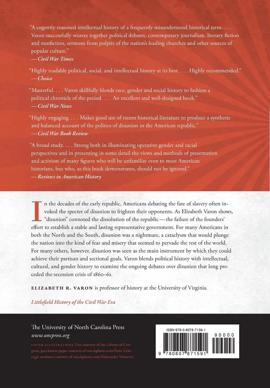 Rückseite: 9780807871591 | Disunion! | The Coming of the American Civil War, 1789-1859 | Varon