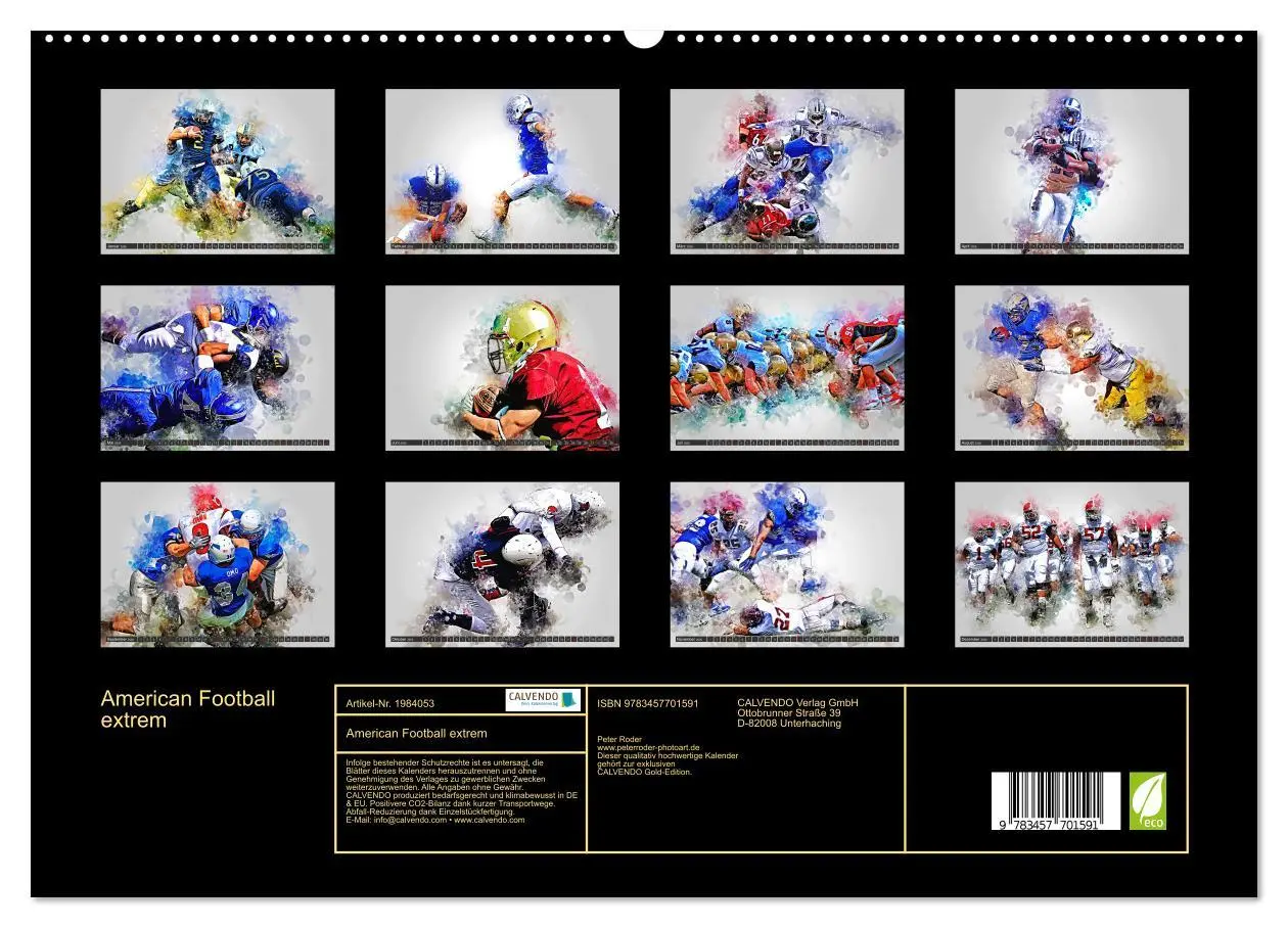 Bild: 9783457701591 | American Football extrem (hochwertiger Premium Wandkalender 2026...