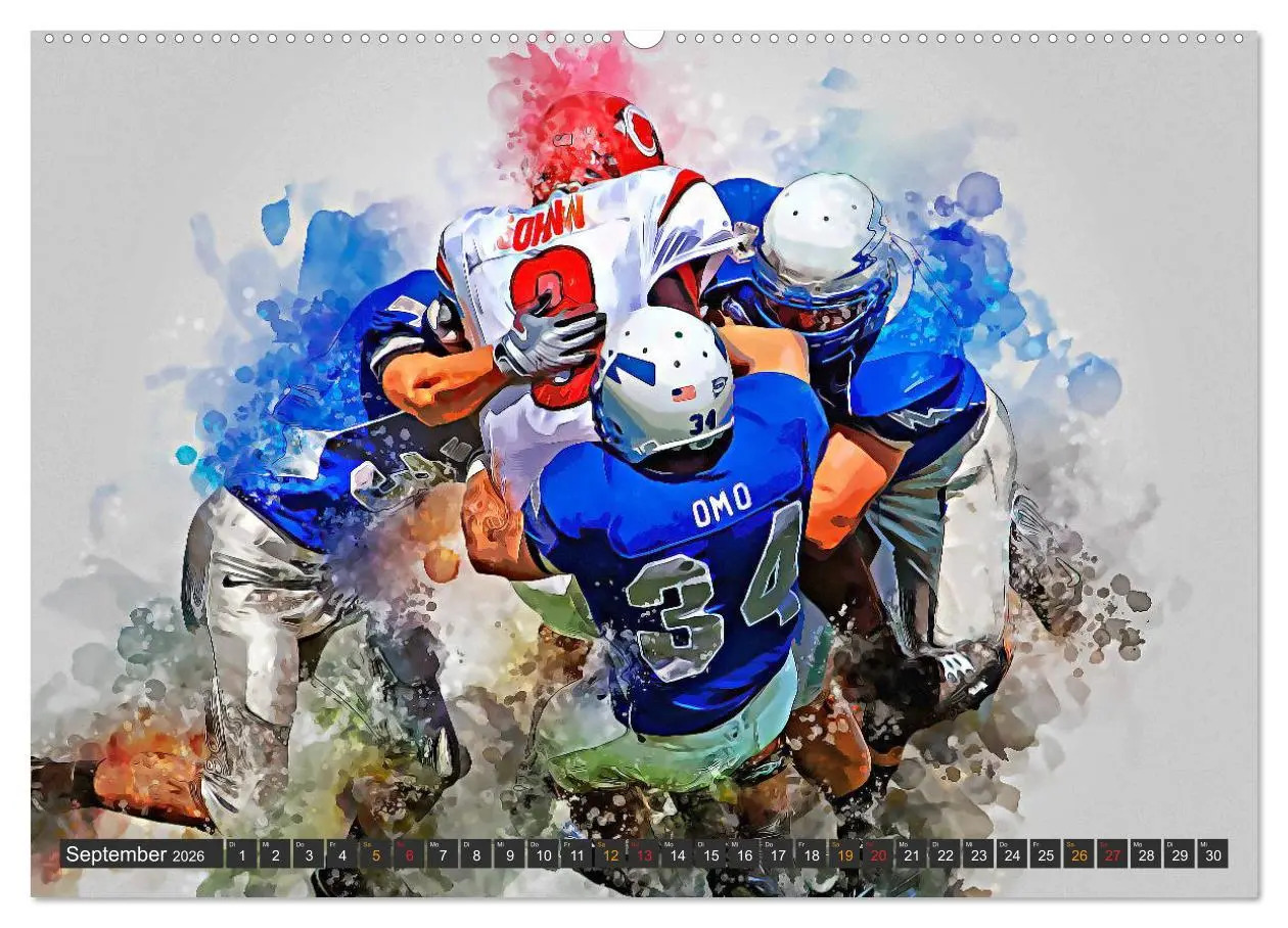 Bild: 9783457701591 | American Football extrem (hochwertiger Premium Wandkalender 2026...