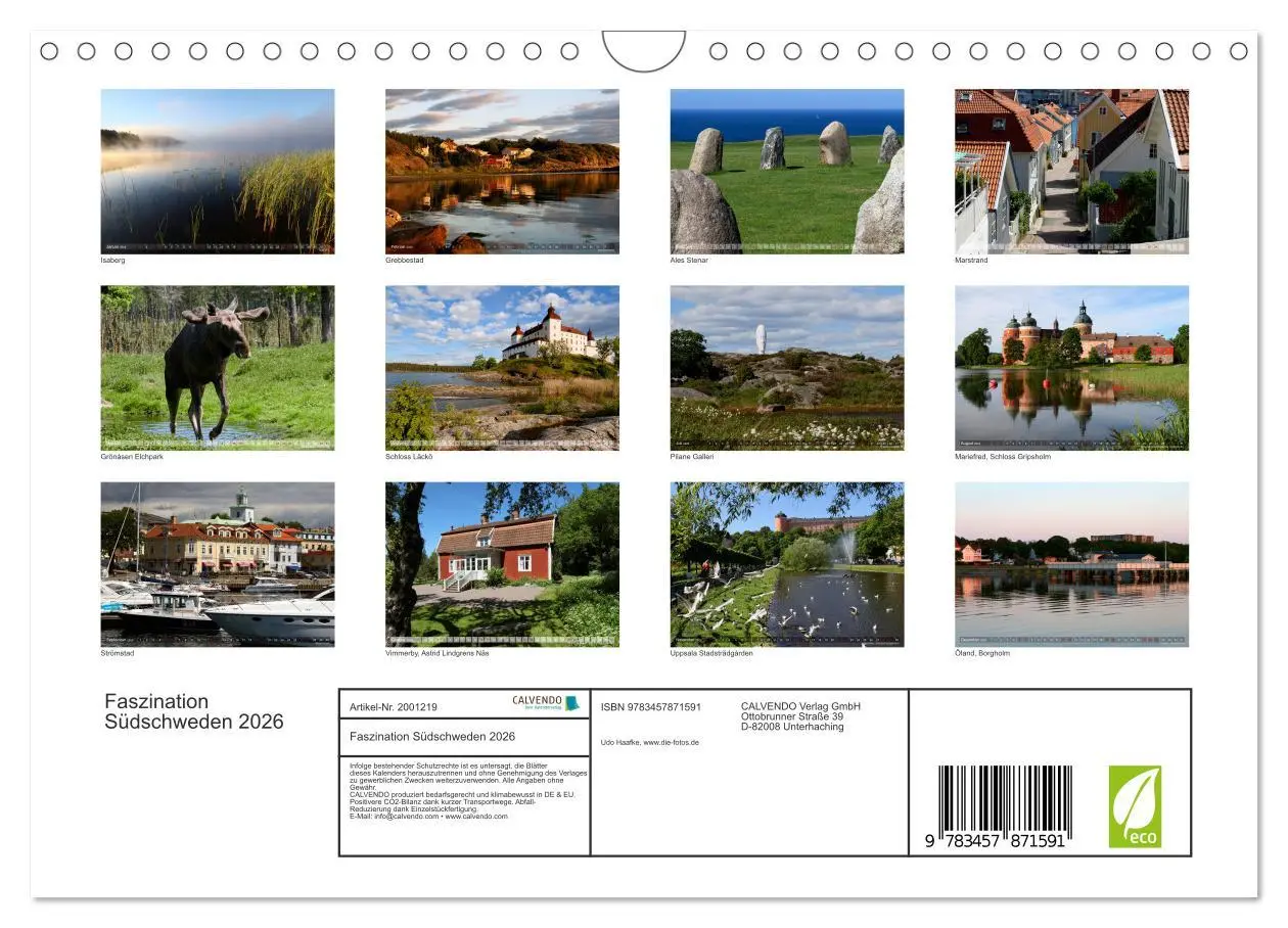 Bild: 9783457871591 | Faszination Südschweden 2026 (Wandkalender 2026 DIN A4 quer),...