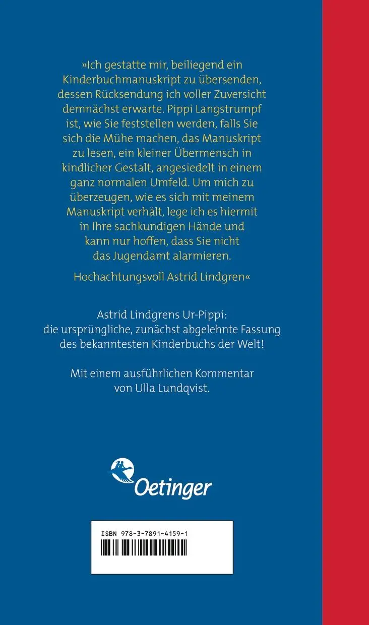Rückseite: 9783789141591 | Ur-Pippi | Astrid Lindgren | Buch | Pippi Langstrumpf | 176 S. | 2007