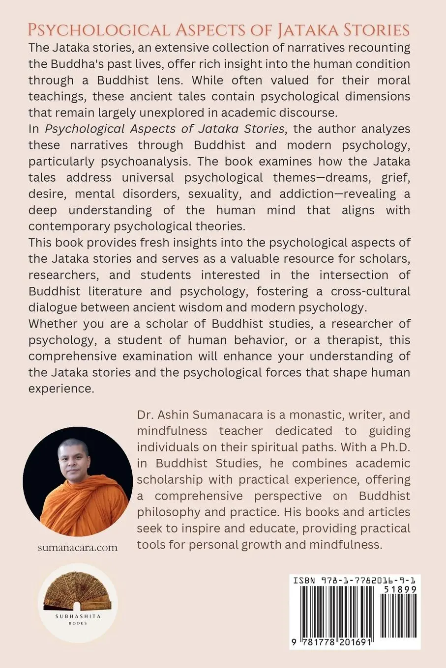 Rückseite: 9781778201691 | Psychological Aspects of Jataka Stories | Ashin Sumanacara | Buch