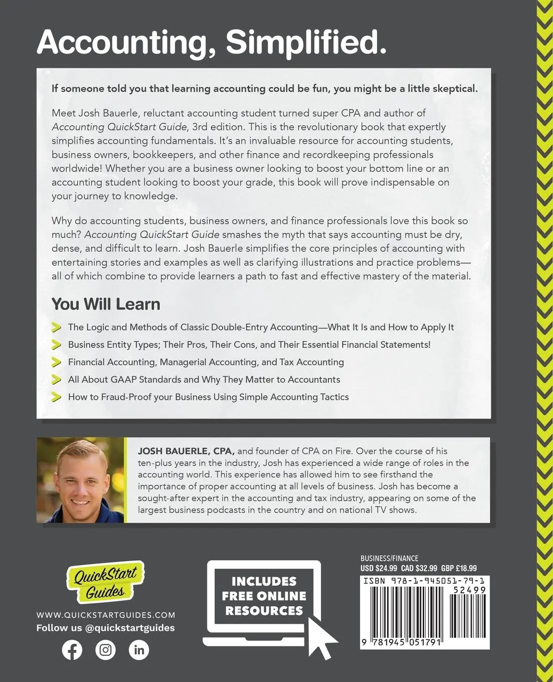 Rückseite: 9781945051791 | Accounting QuickStart Guide | Josh Bauerle Cpa | Taschenbuch | 2018