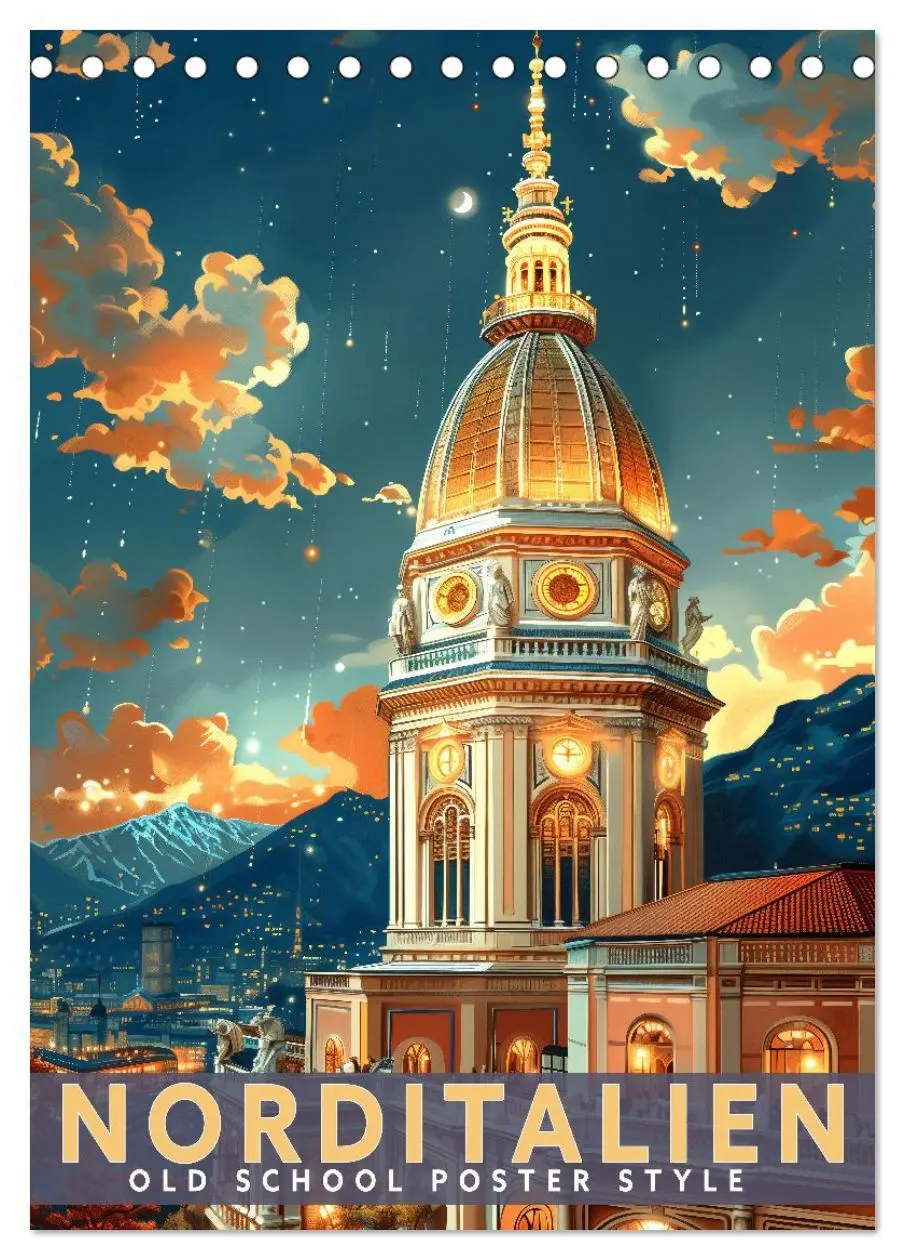 Cover: 9783457301791 | Norditalien - Old School Poster Style (Tischkalender 2026 DIN A5...