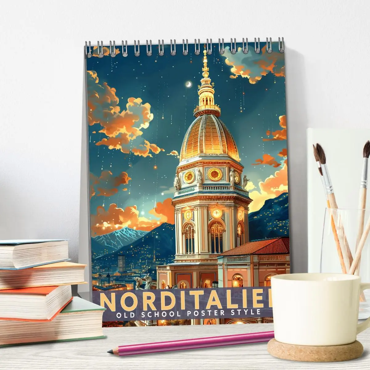 Bild: 9783457301791 | Norditalien - Old School Poster Style (Tischkalender 2026 DIN A5...