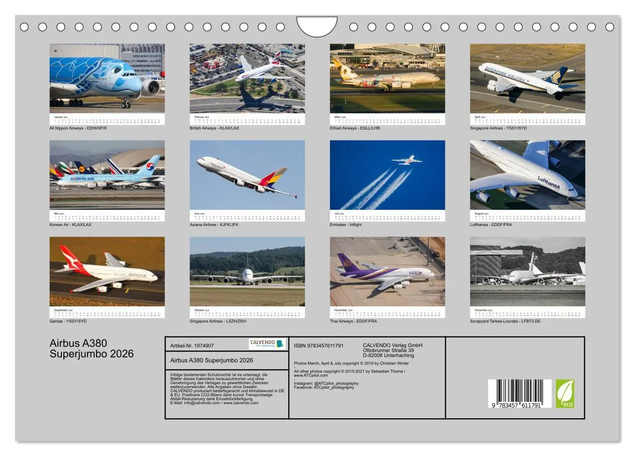 Bild: 9783457611791 | Airbus A380 Superjumbo 2026 (Wandkalender 2026 DIN A4 quer),...