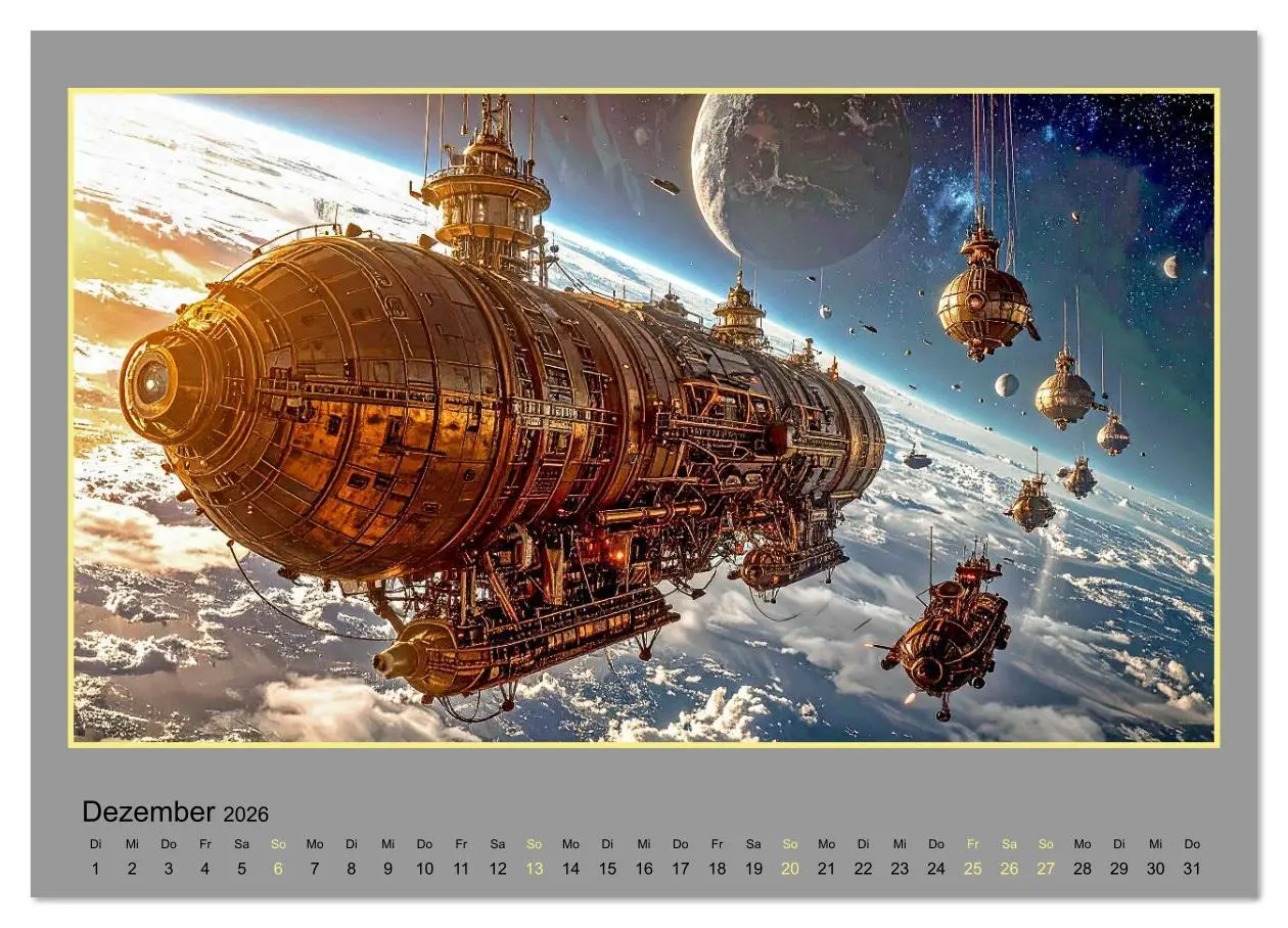 Bild: 9783516631791 | Steampunk-Raumfahrt (hochwertiger Premium Wandkalender 2026 DIN A2...