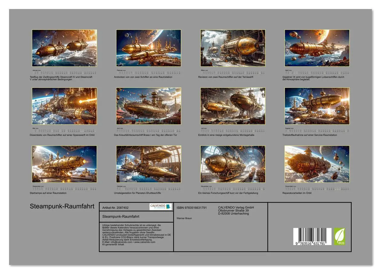 Bild: 9783516631791 | Steampunk-Raumfahrt (hochwertiger Premium Wandkalender 2026 DIN A2...