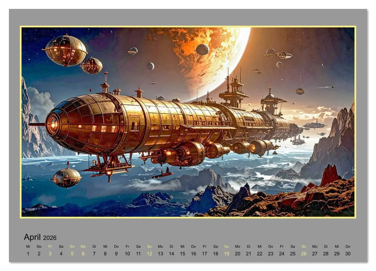 Bild: 9783516631791 | Steampunk-Raumfahrt (hochwertiger Premium Wandkalender 2026 DIN A2...