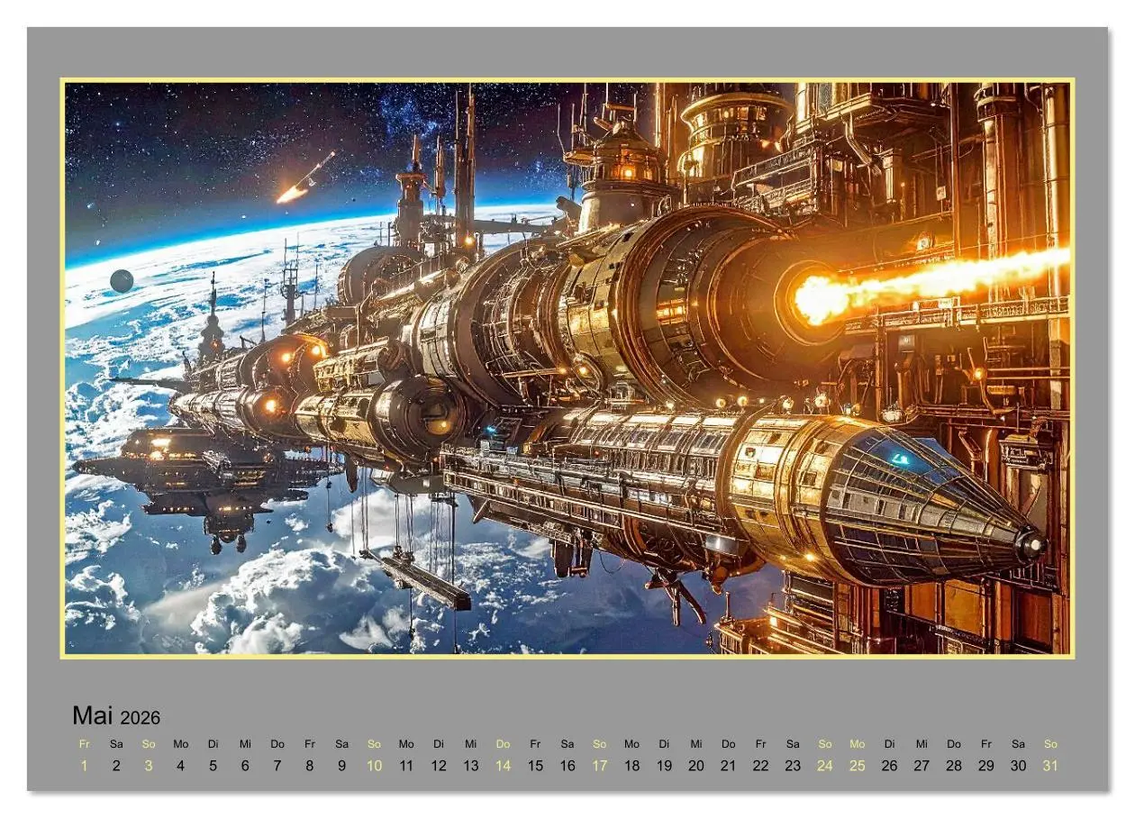 Bild: 9783516631791 | Steampunk-Raumfahrt (hochwertiger Premium Wandkalender 2026 DIN A2...
