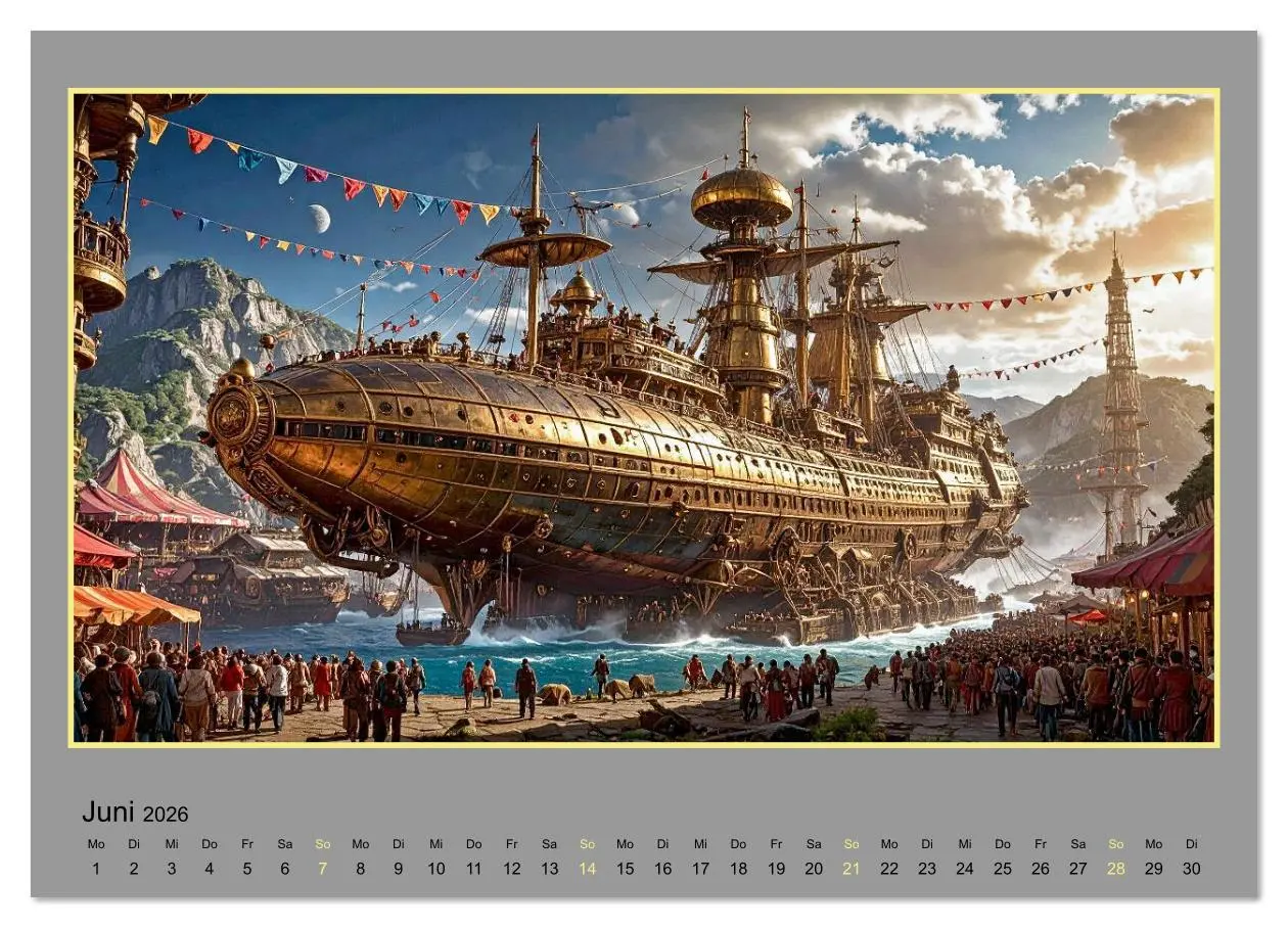Bild: 9783516631791 | Steampunk-Raumfahrt (hochwertiger Premium Wandkalender 2026 DIN A2...