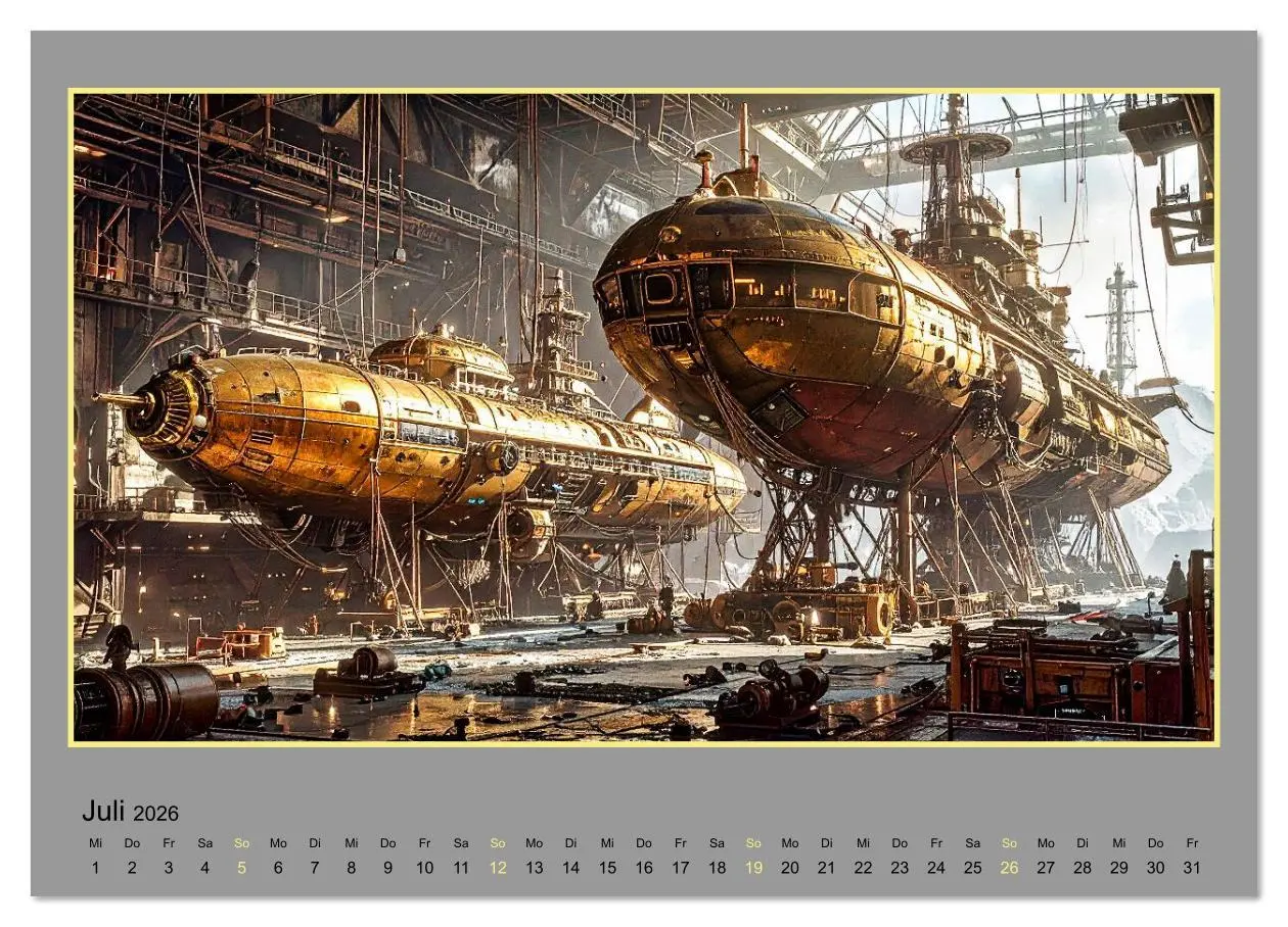 Bild: 9783516631791 | Steampunk-Raumfahrt (hochwertiger Premium Wandkalender 2026 DIN A2...