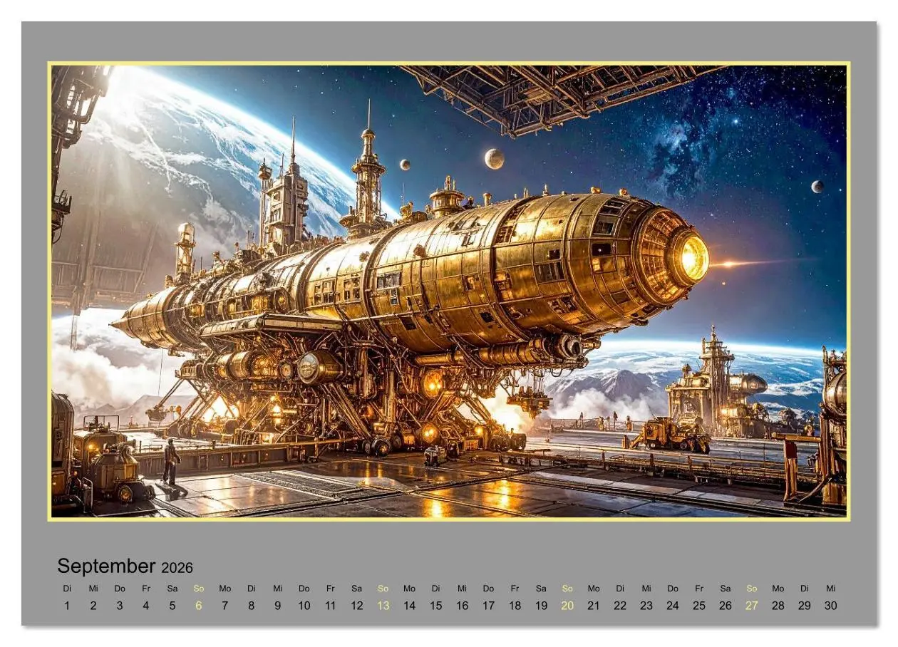 Bild: 9783516631791 | Steampunk-Raumfahrt (hochwertiger Premium Wandkalender 2026 DIN A2...