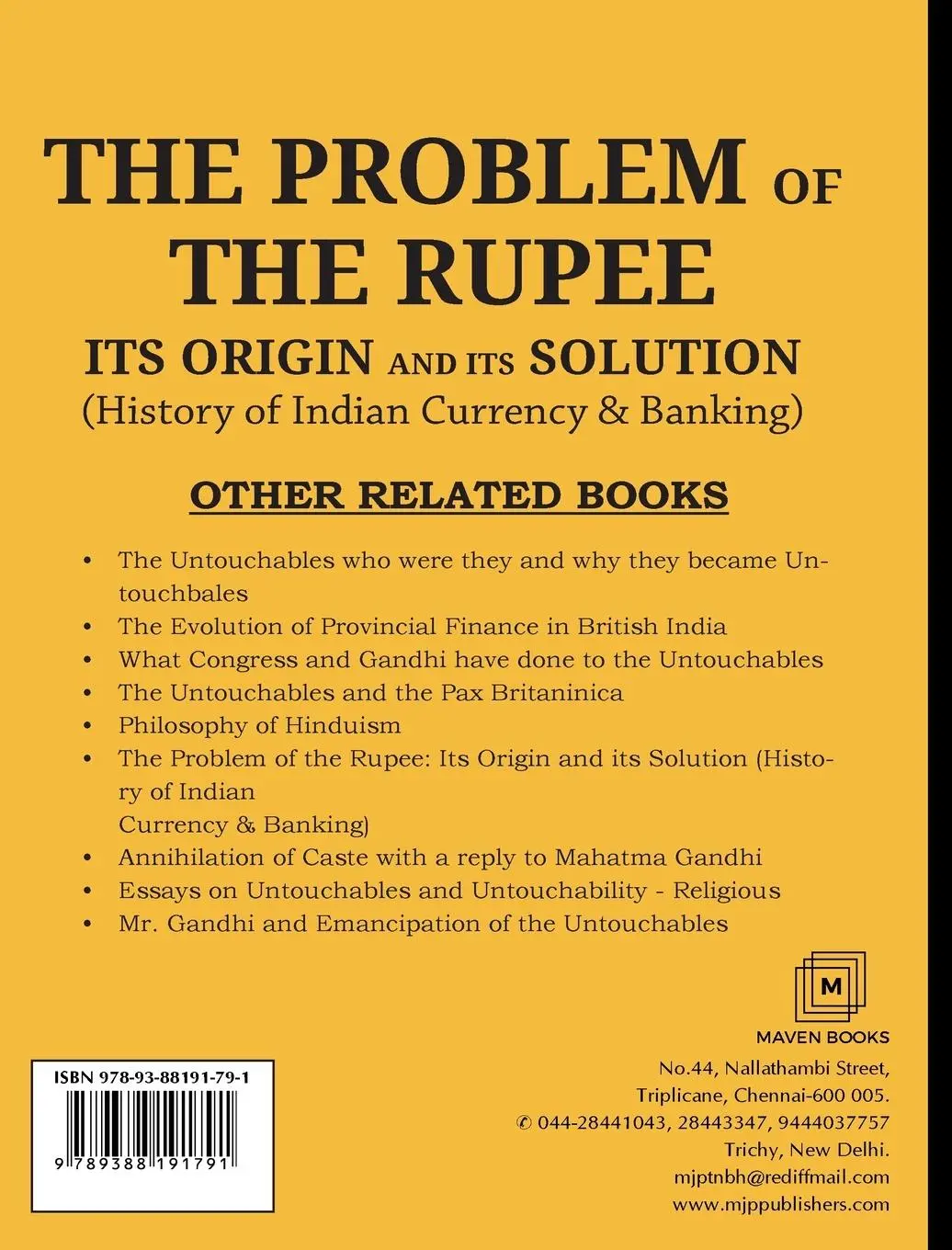 Rückseite: 9789388191791 | THE PROBLEM OF THE RUPEE | Ambedkar | Taschenbuch | Englisch | 2022