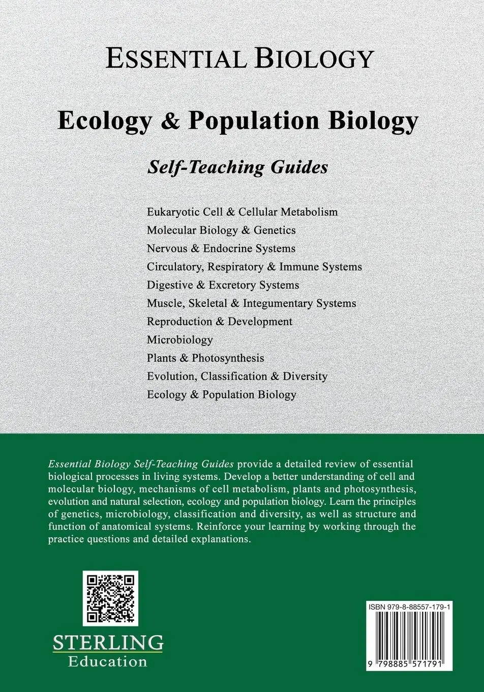 Rückseite: 9798885571791 | Ecology &amp; Population Biology | Essential Biology Self-Teaching Guide
