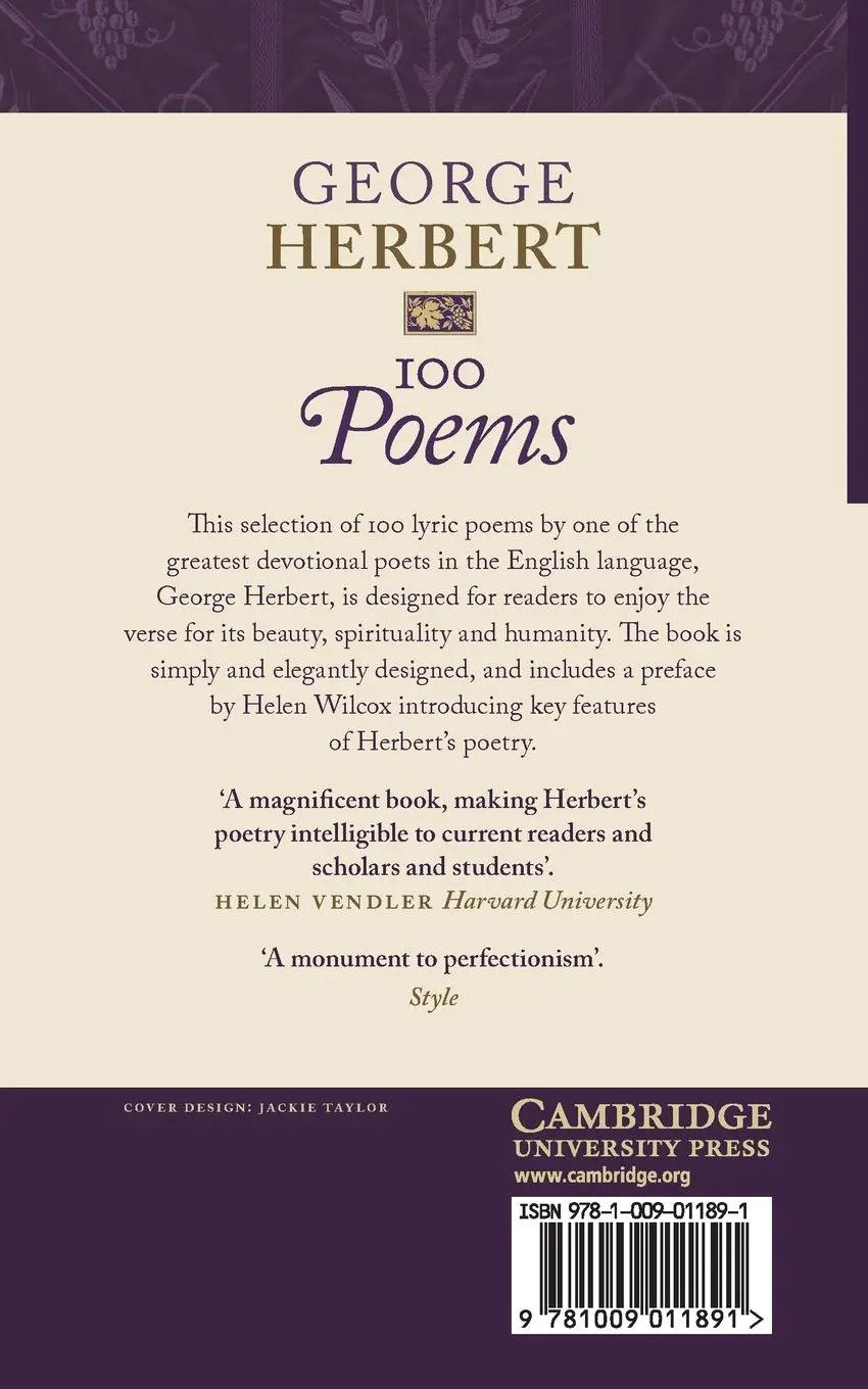 Rückseite: 9781009011891 | George Herbert | 100 Poems | George Herbert | Taschenbuch | Englisch