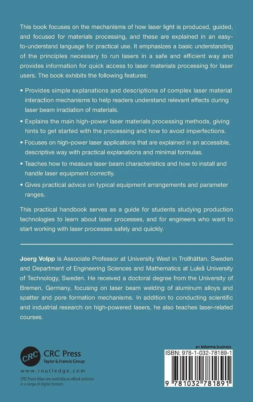 Rückseite: 9781032781891 | High-Power Laser Material Processing for Engineers | Joerg Volpp